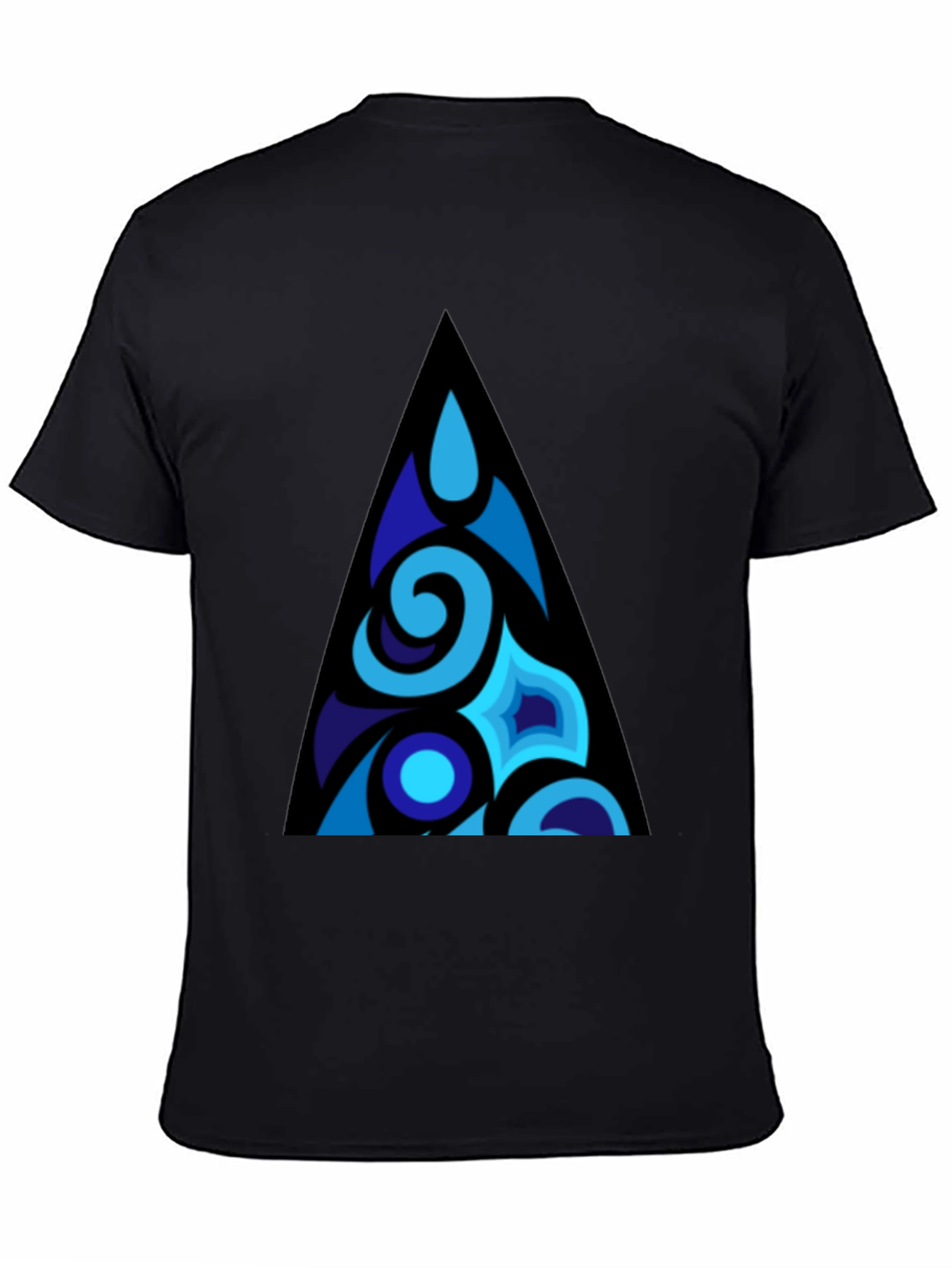 Blue Abstract Triangle Graphic T-Shirt