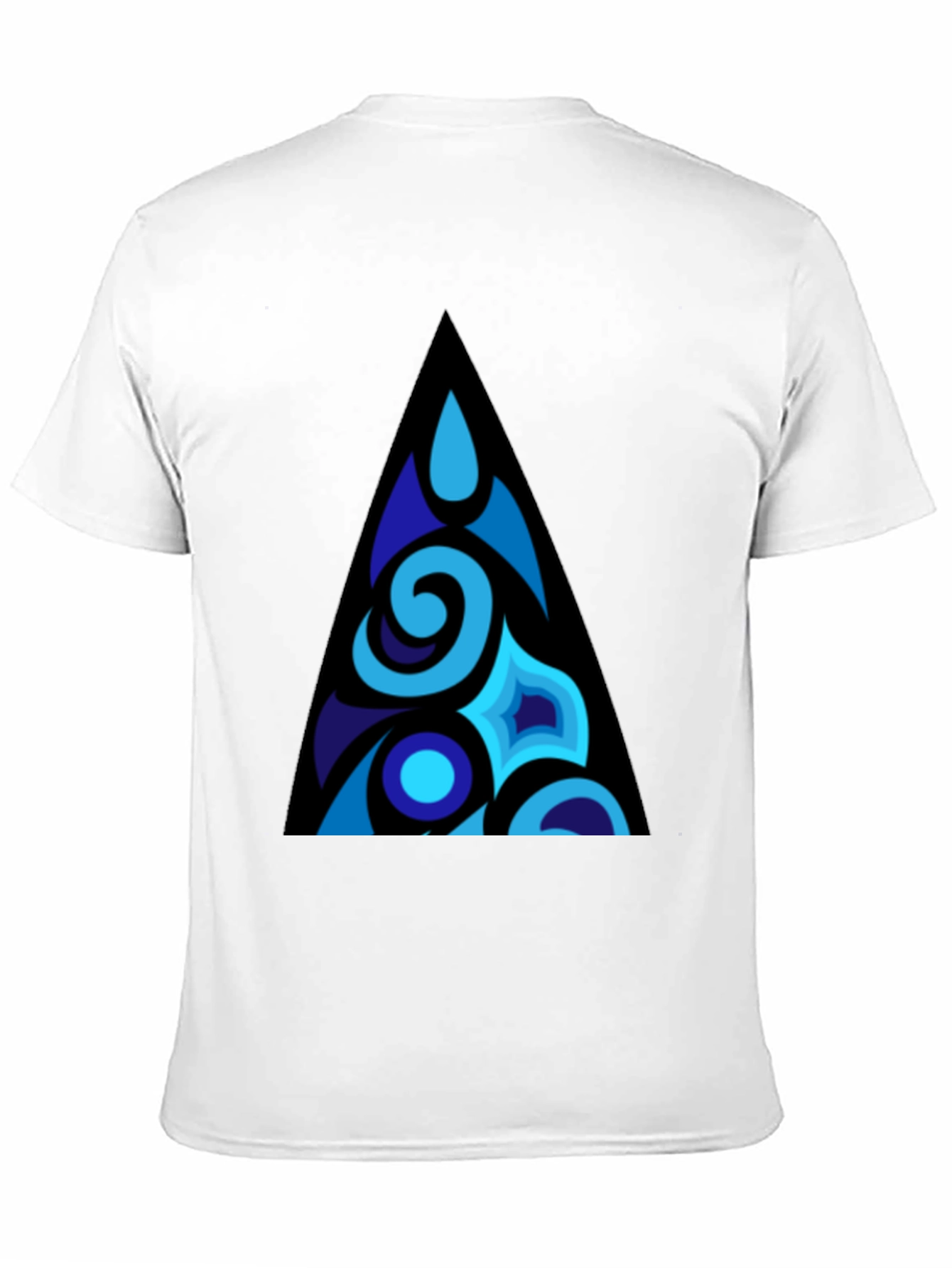 Blue Abstract Triangle Graphic T-Shirt