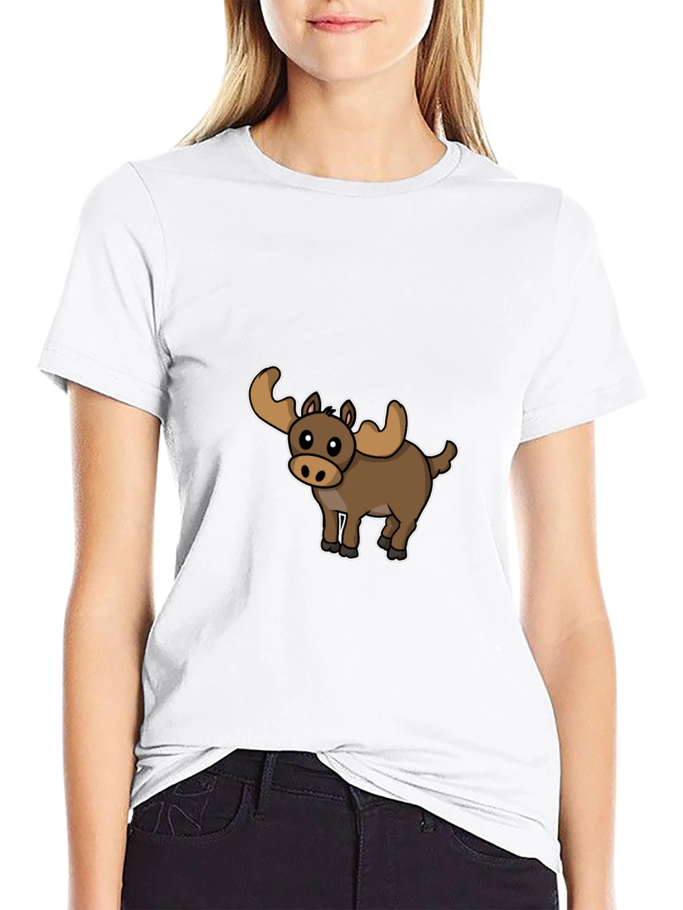 Moose Cartoon Graphic T-Shirt - Unisex
