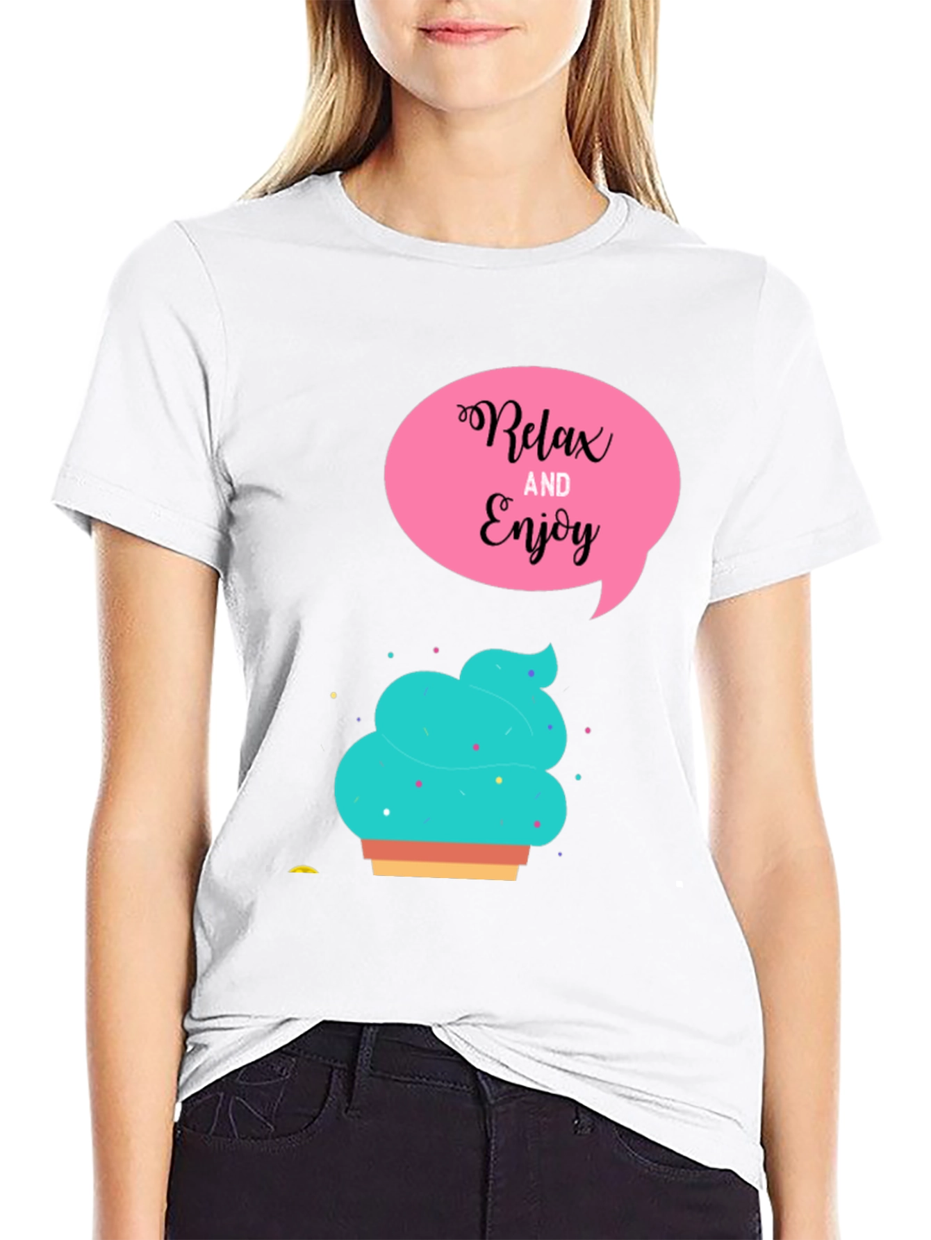 Relax & Enjoy Tee: Ice Cream Graphic T-Shirt