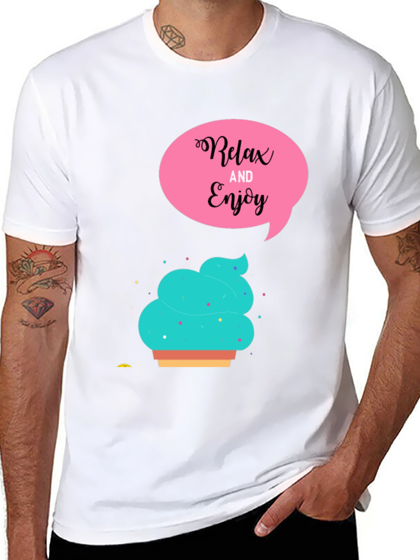 Relax & Enjoy Tee: Ice Cream Graphic T-Shirt