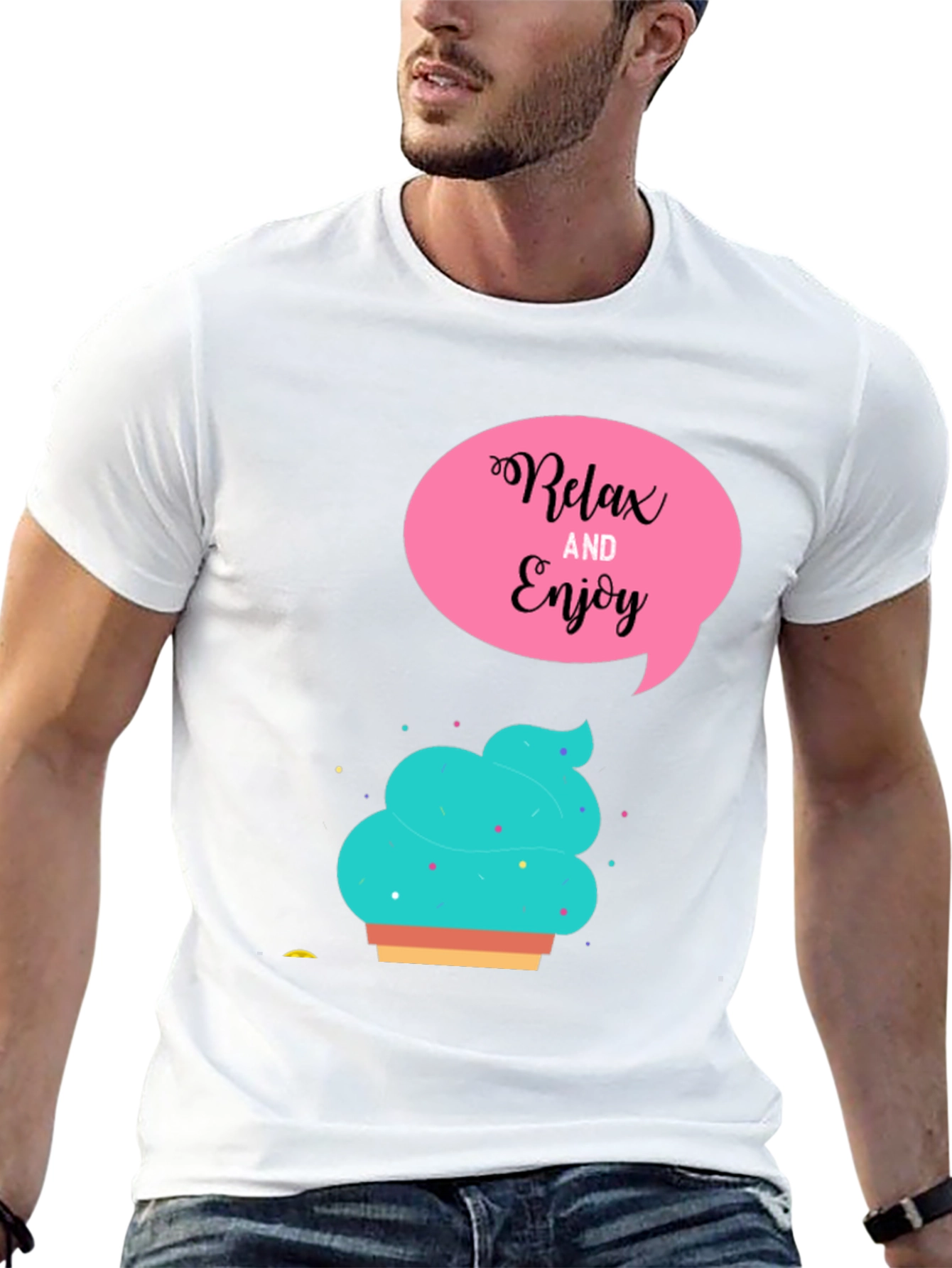 Relax & Enjoy Tee: Ice Cream Graphic T-Shirt