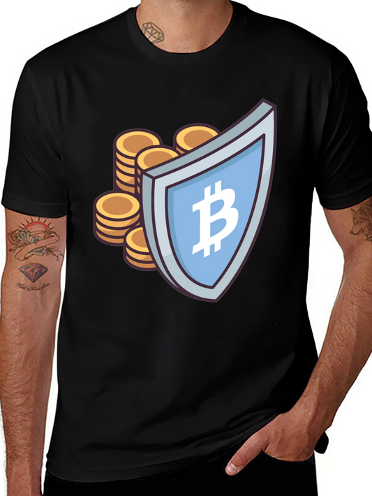 Bitcoin Shield Graphic Tee - Crypto Currency T-Shirt