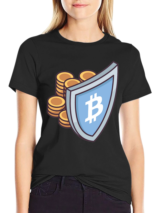 Bitcoin Shield Graphic Tee - Crypto Currency T-Shirt