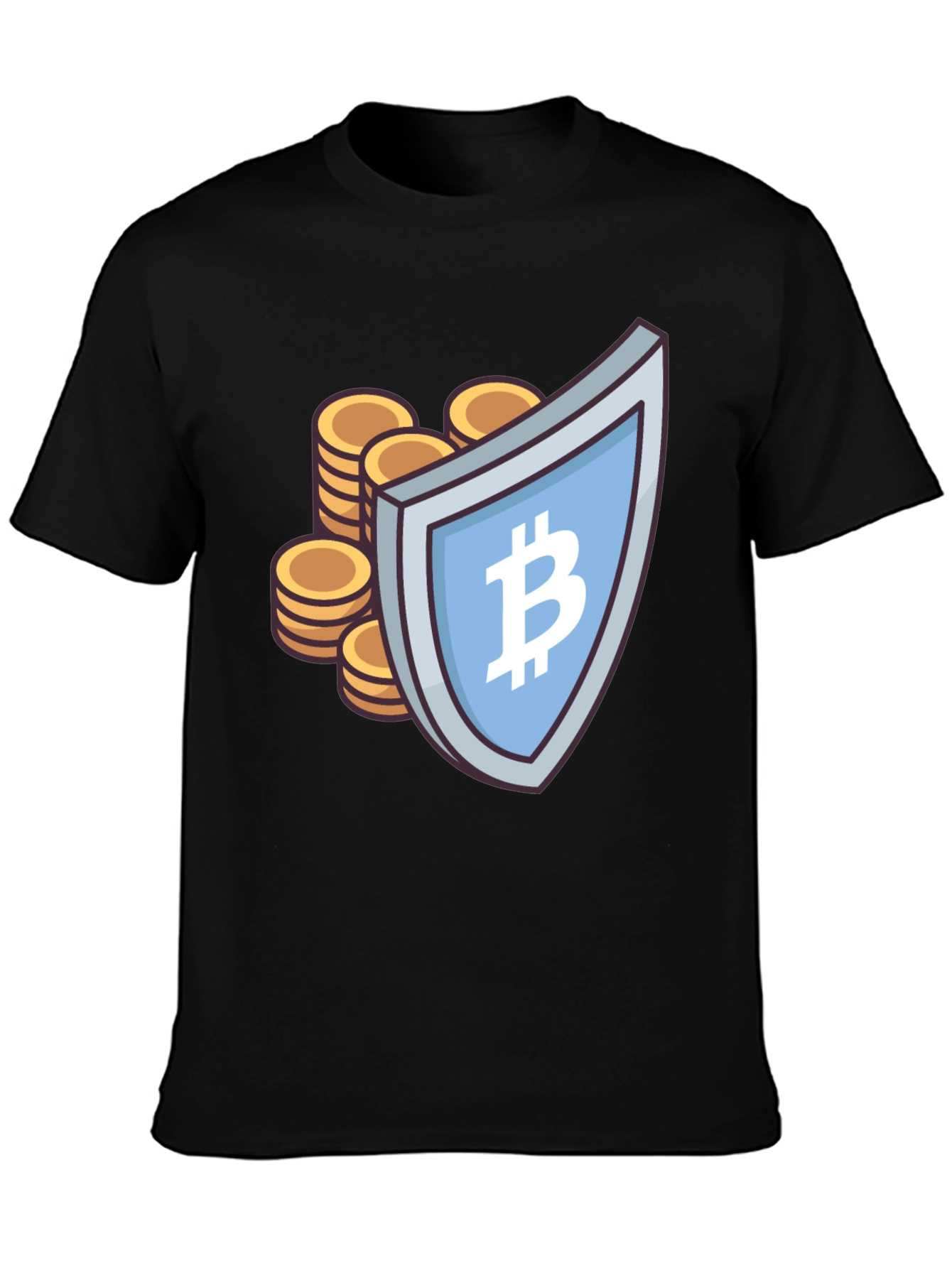 Bitcoin Shield Graphic Tee - Crypto Currency T-Shirt
