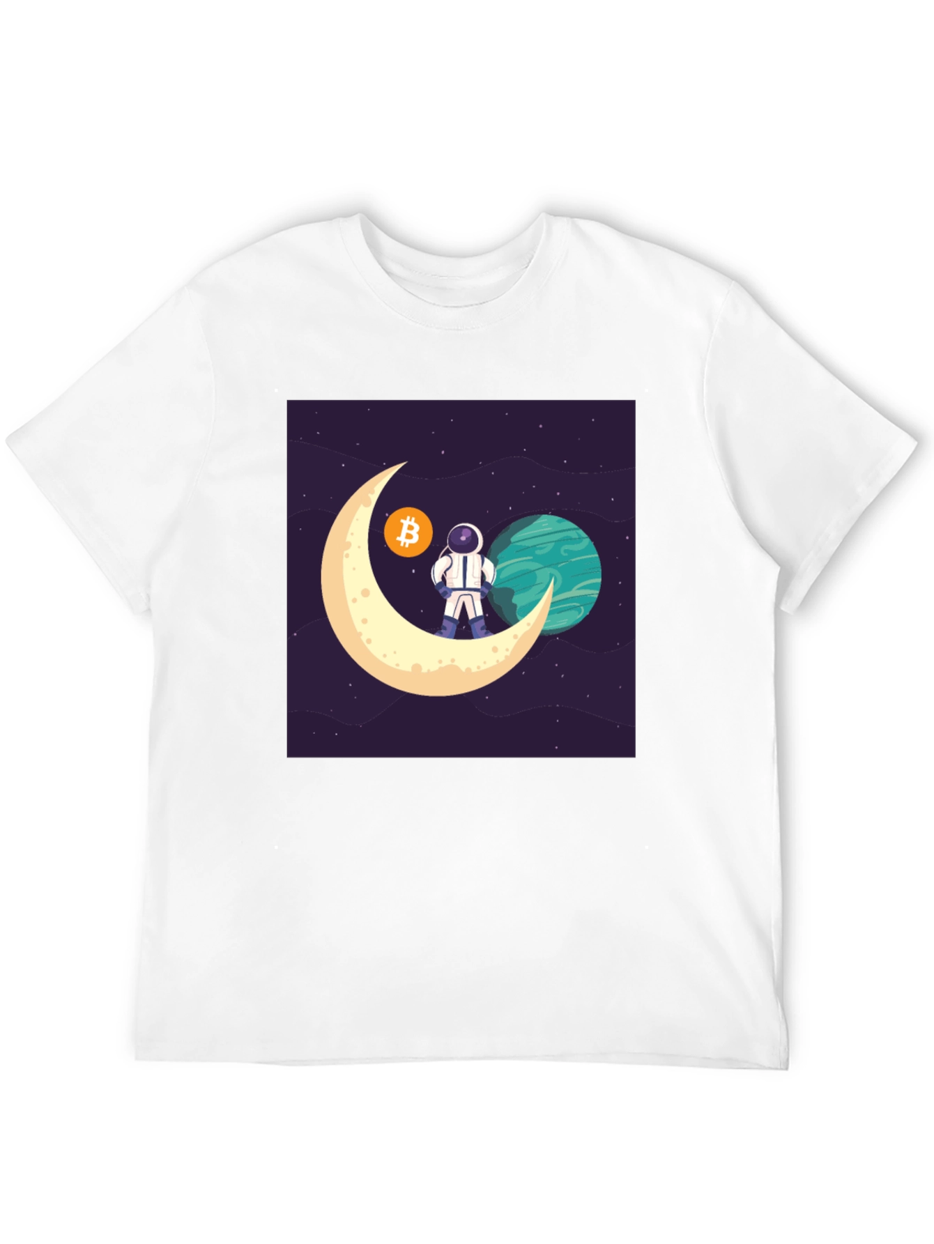 Bitcoin Astronaut T-Shirt - Crypto Moon Landing