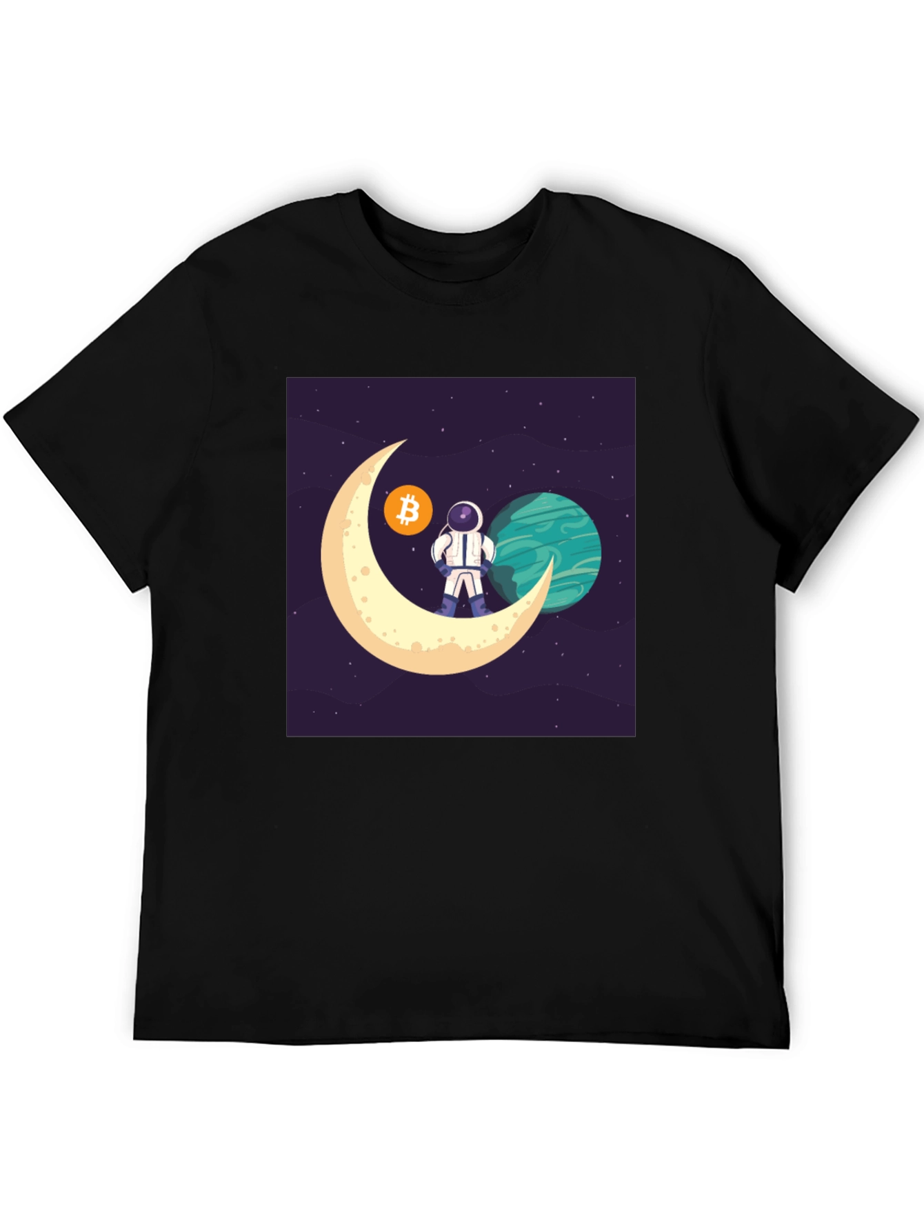 Bitcoin Astronaut T-Shirt - Crypto Moon Landing