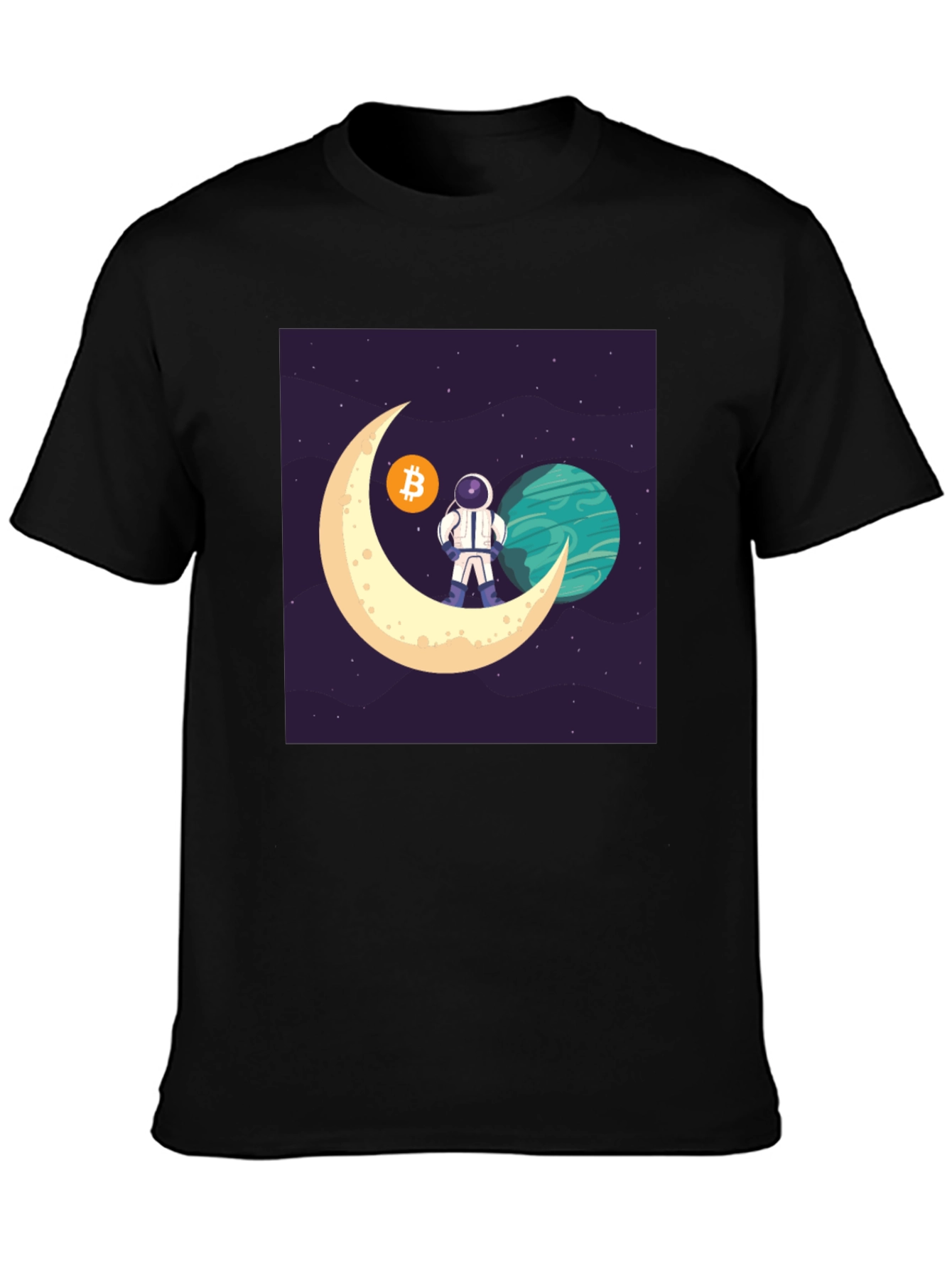 Bitcoin Astronaut T-Shirt - Crypto Moon Landing