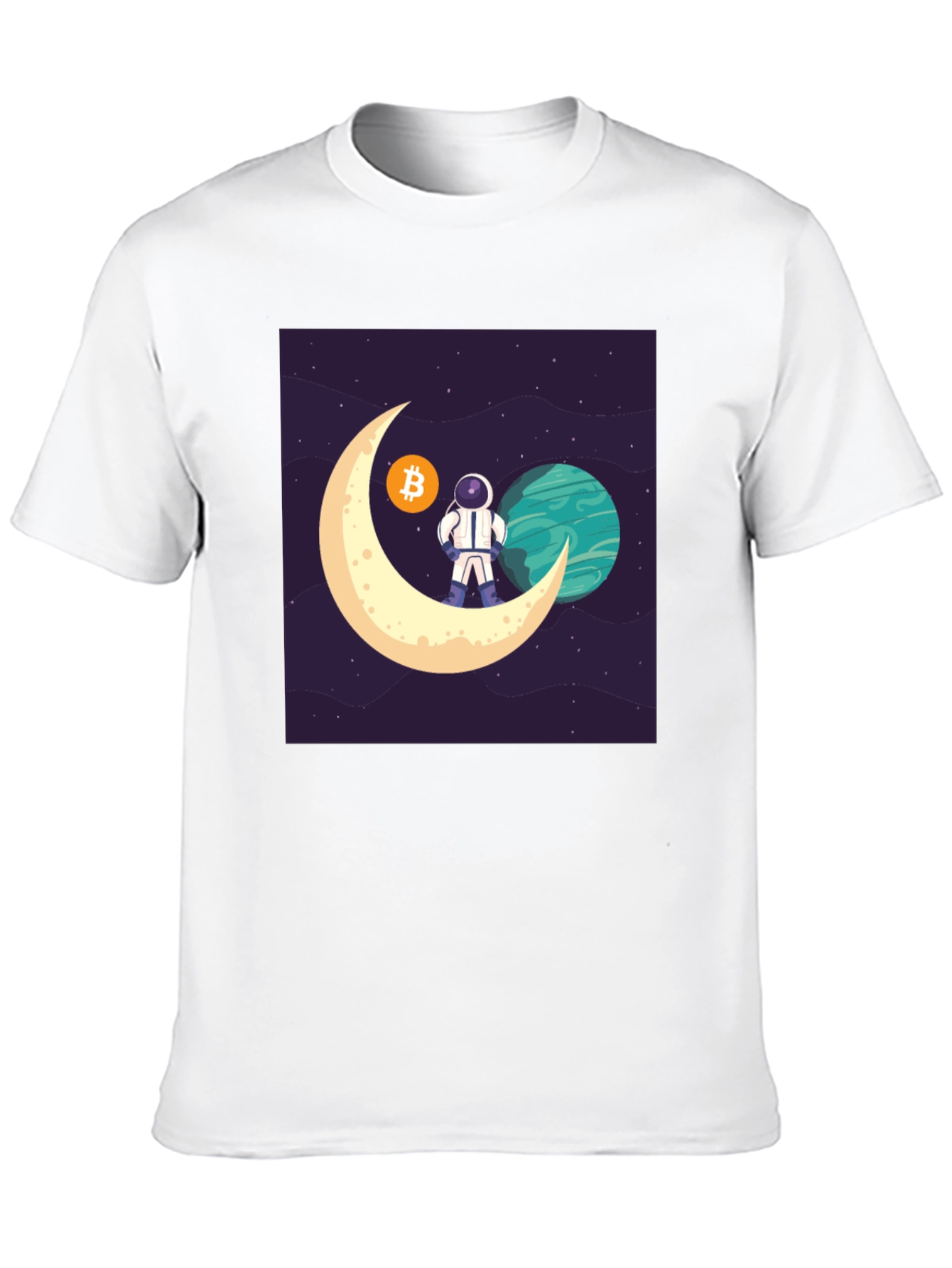 Bitcoin Astronaut T-Shirt - Crypto Moon Landing