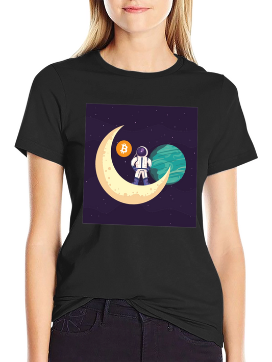 Bitcoin Astronaut T-Shirt - Crypto Moon Landing