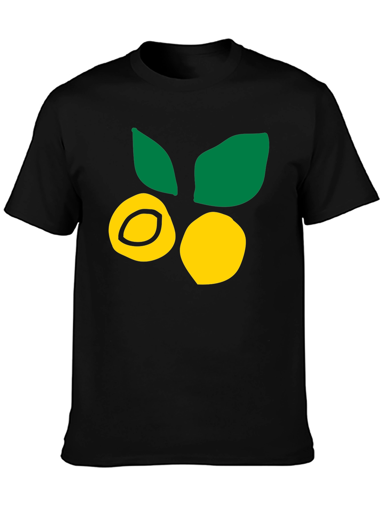 Citrus Fruit Graphic Tee - Black Cotton T-Shirt