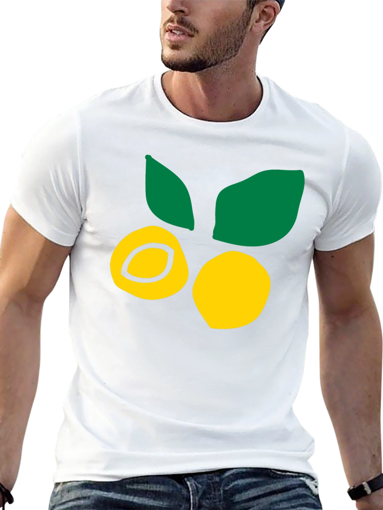 Citrus Fruit Graphic Tee - Black Cotton T-Shirt
