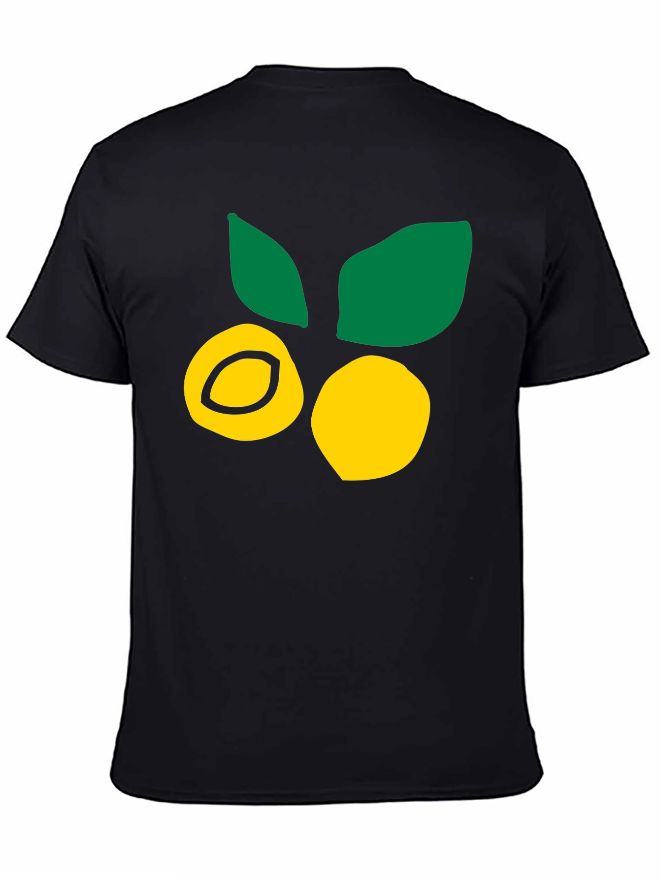 Citrus Fruit Graphic Tee - Black Cotton T-Shirt