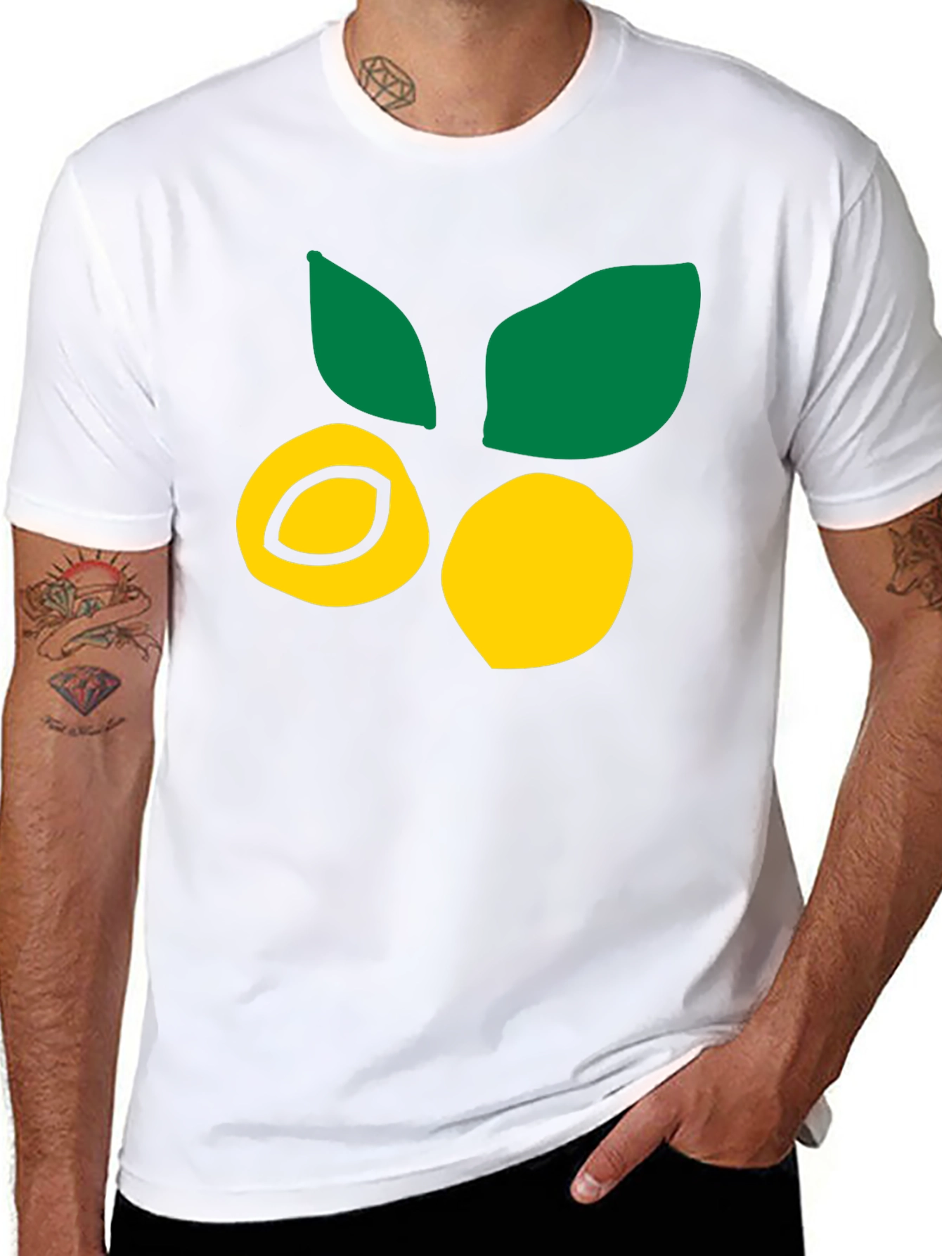 Citrus Fruit Graphic Tee - Black Cotton T-Shirt