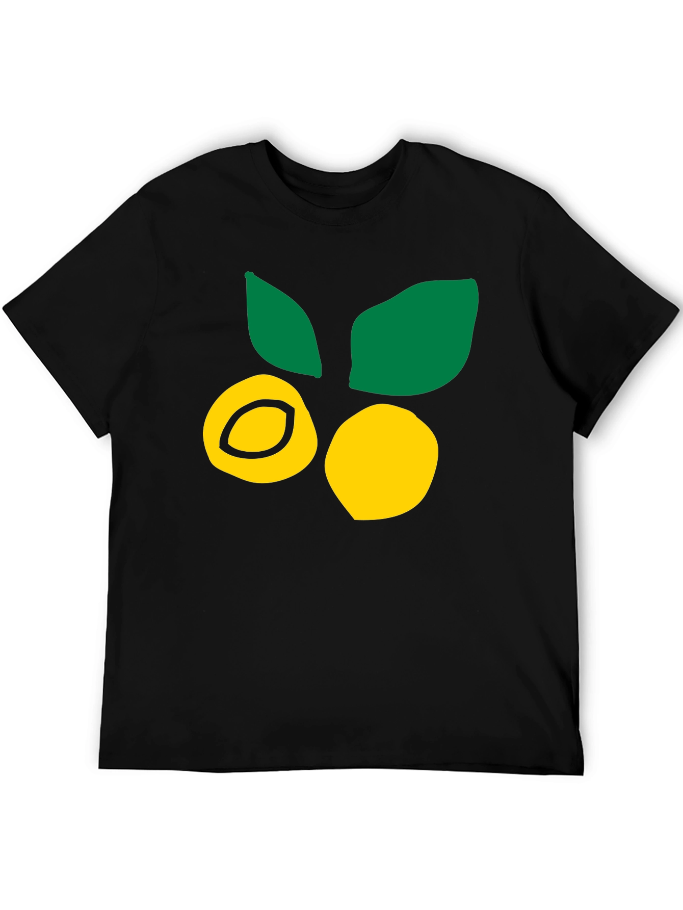Citrus Fruit Graphic Tee - Black Cotton T-Shirt