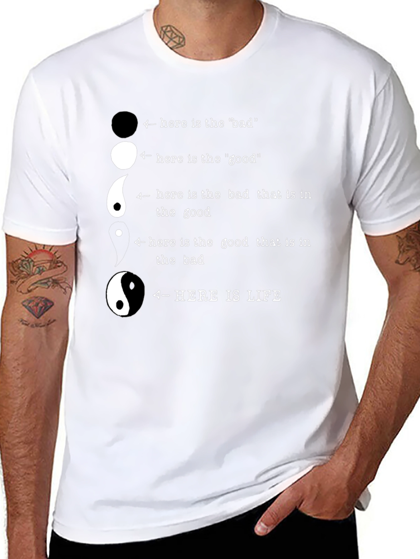 Yin Yang Philosophy T-Shirt - Here Is Life