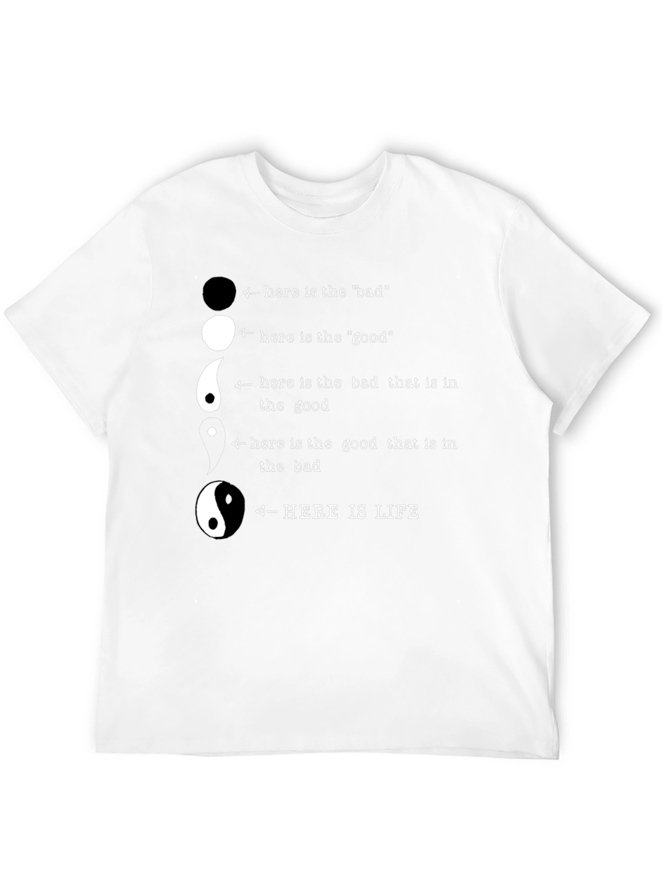 Yin Yang Philosophy T-Shirt - Here Is Life
