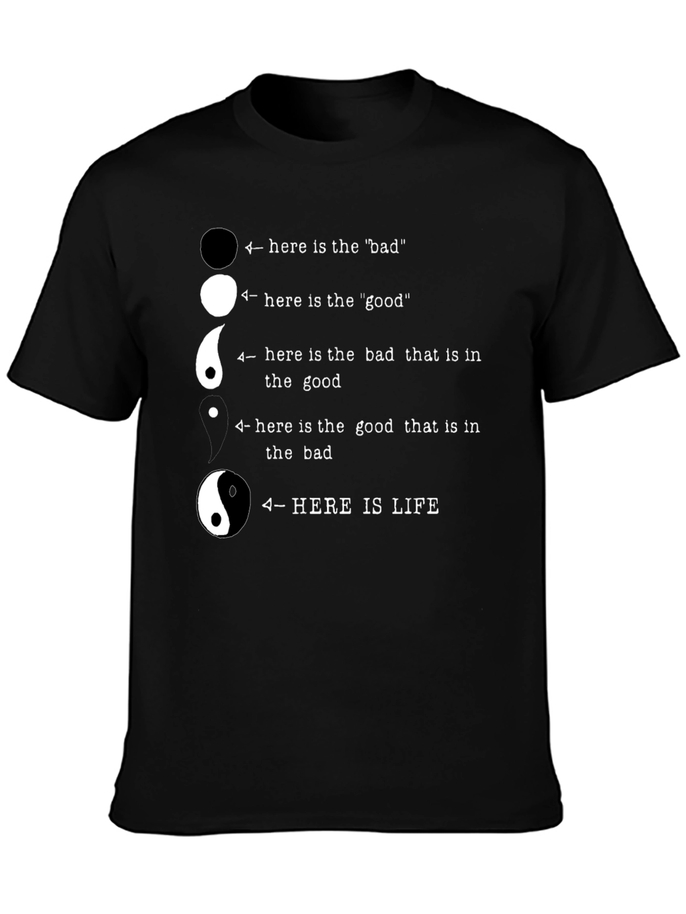 Yin Yang Philosophy T-Shirt - Here Is Life