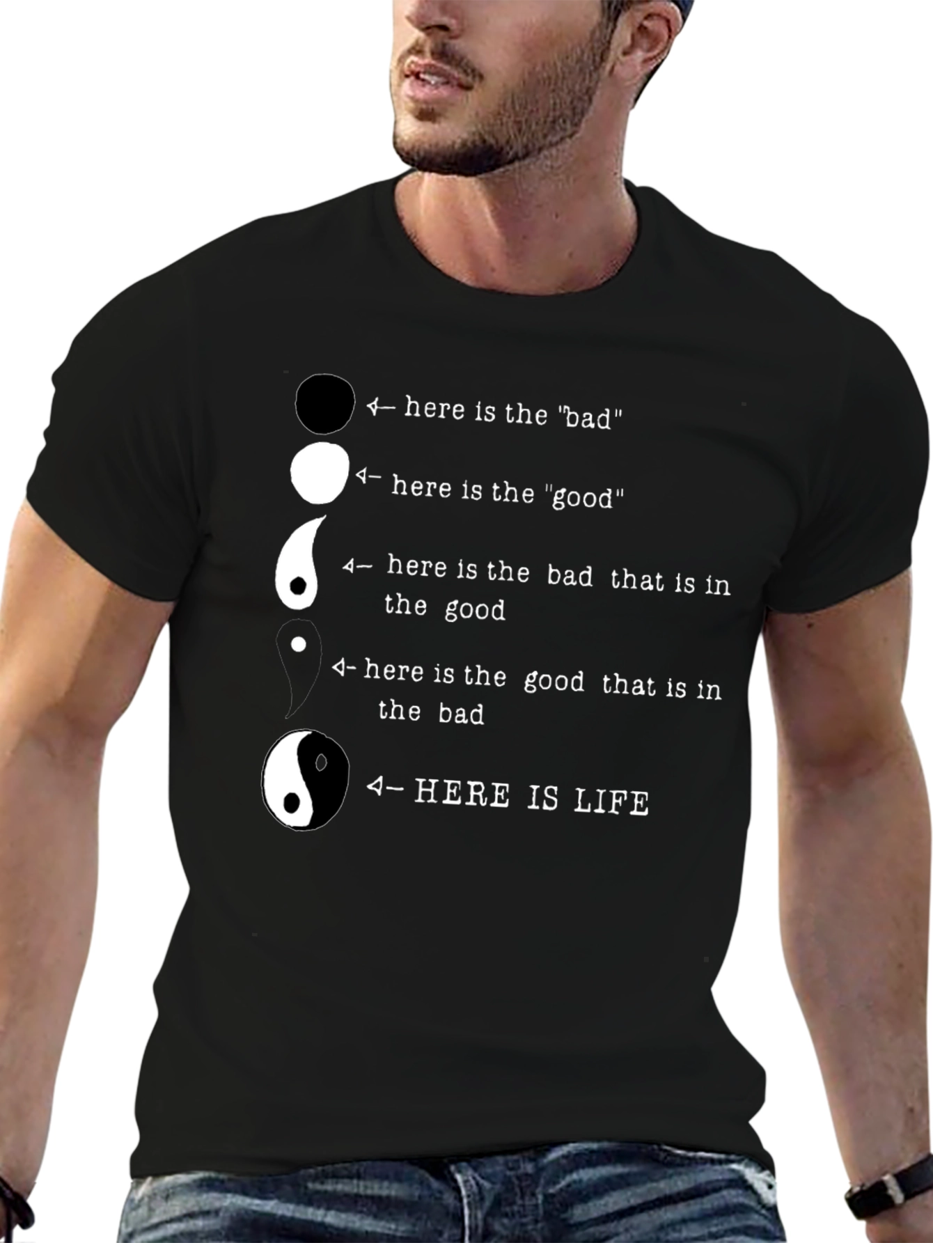 Yin Yang Philosophy T-Shirt - Here Is Life