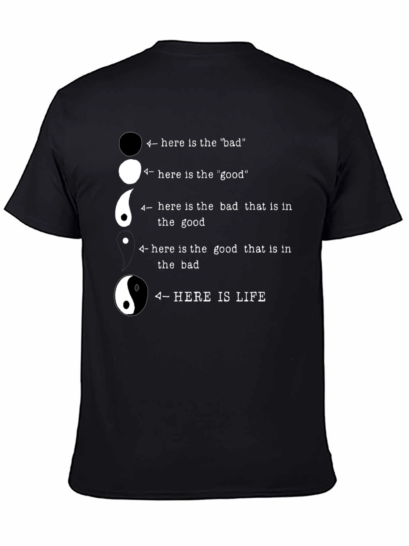 Yin Yang Philosophy T-Shirt - Here Is Life