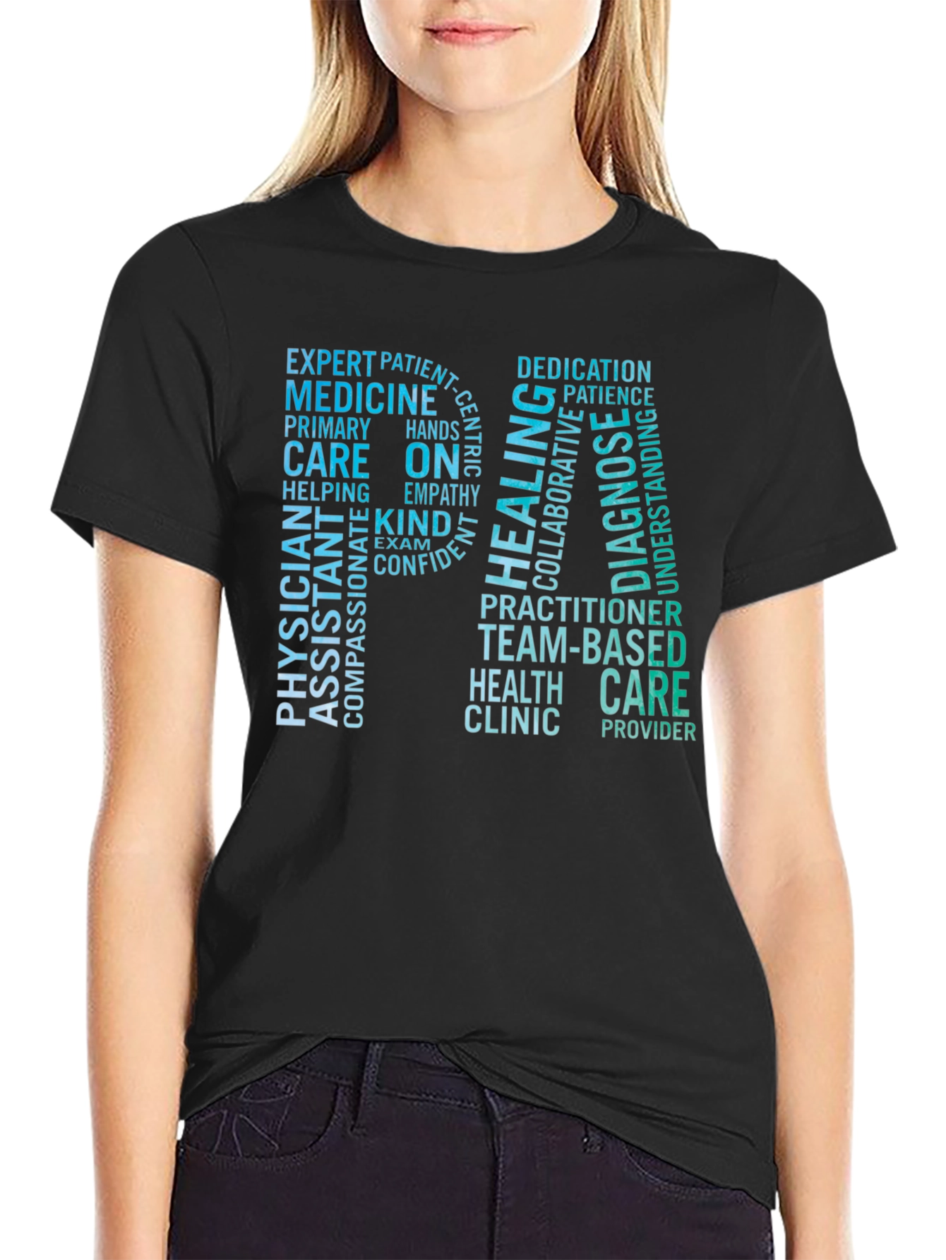 RN Word Cloud T-Shirt - Medical Professional Tee
