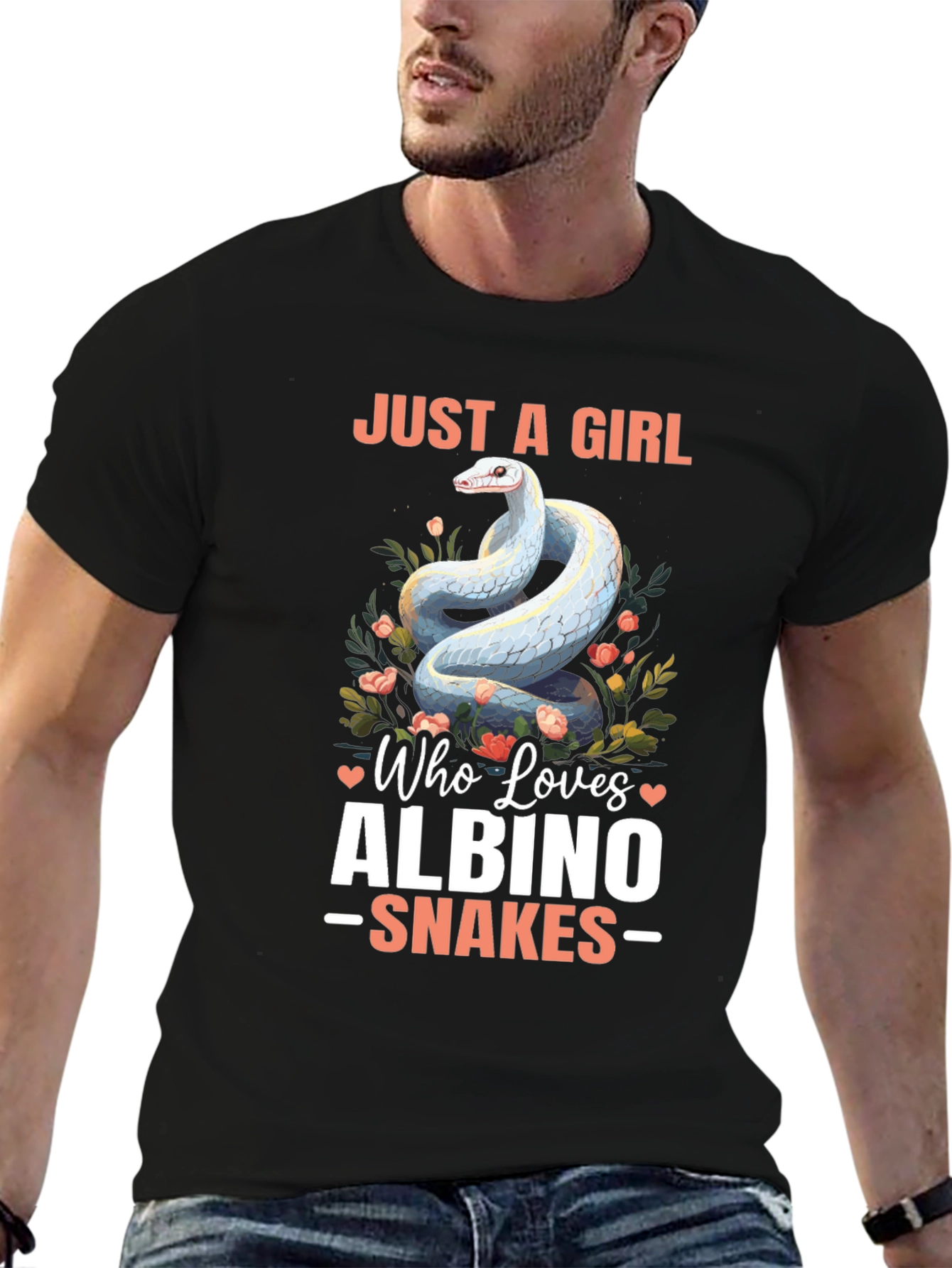 Girl Loves Albino Snakes Graphic Tee