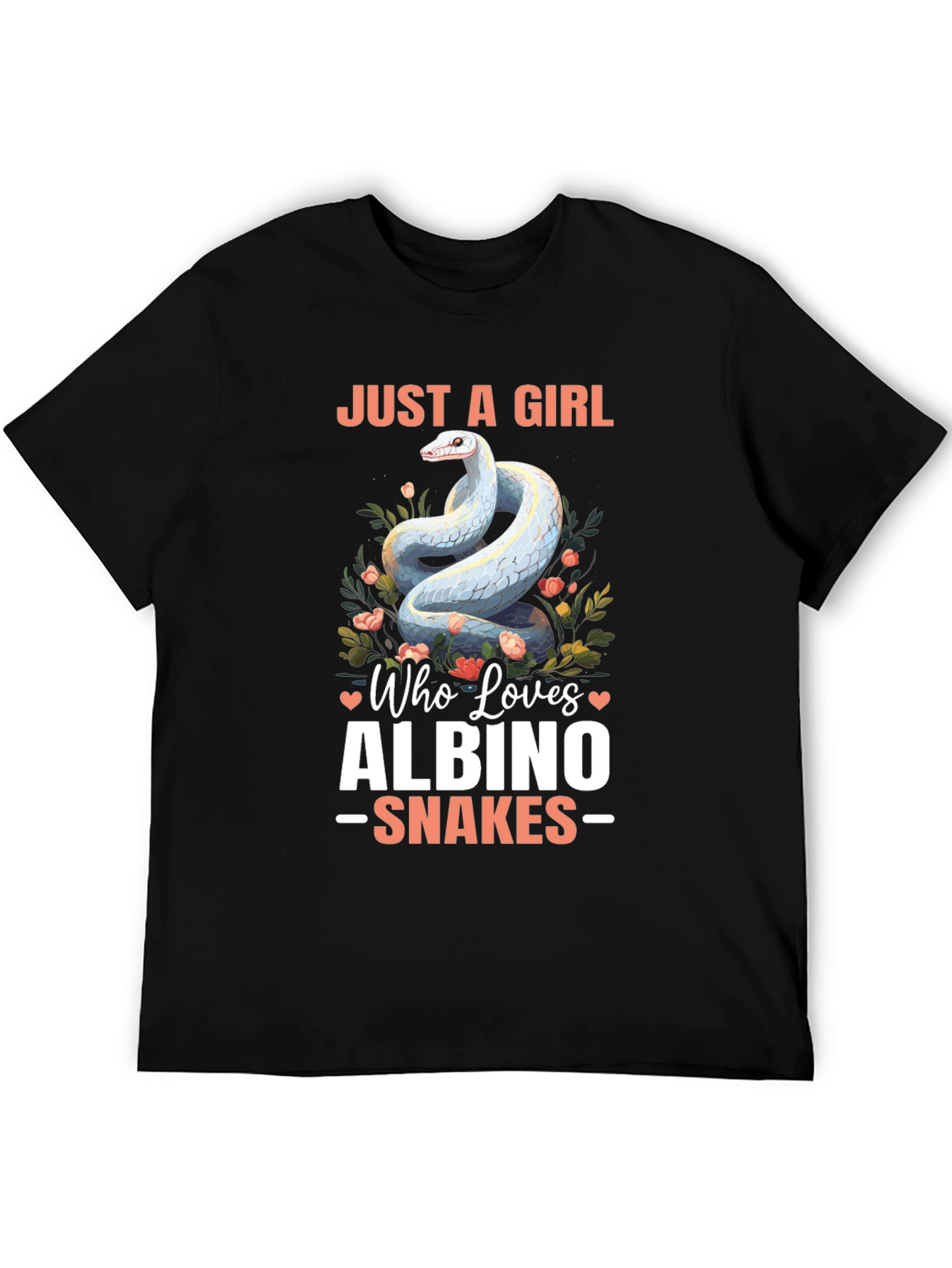 Girl Loves Albino Snakes Graphic Tee