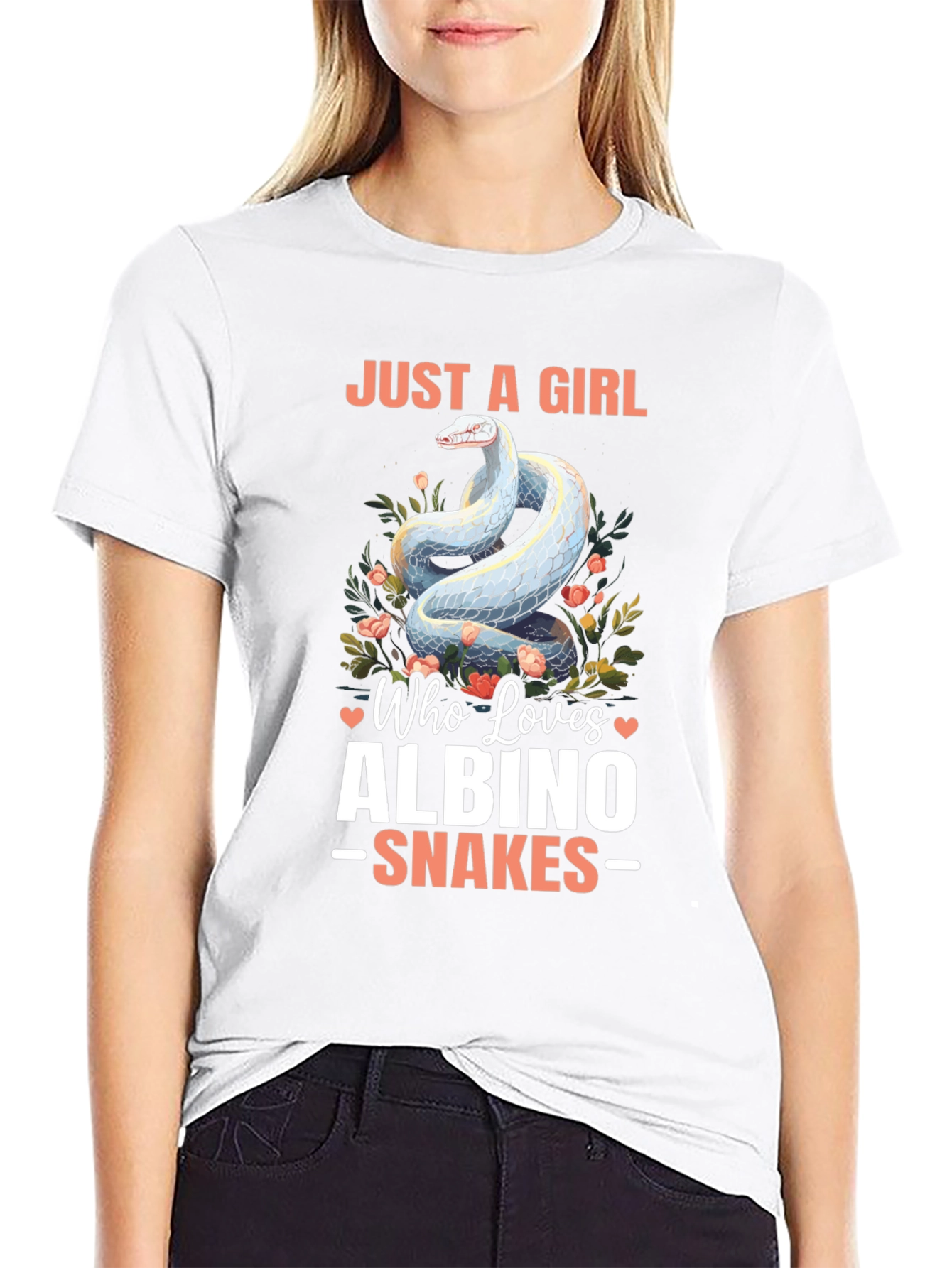 Girl Loves Albino Snakes Graphic Tee