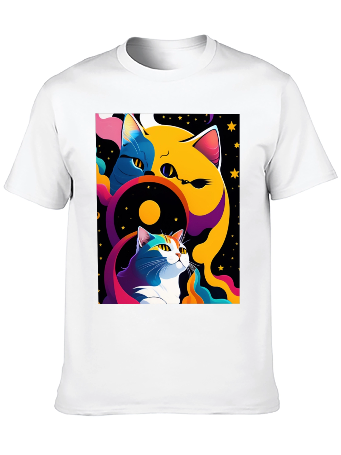 Psychedelic Cat Graphic Tee