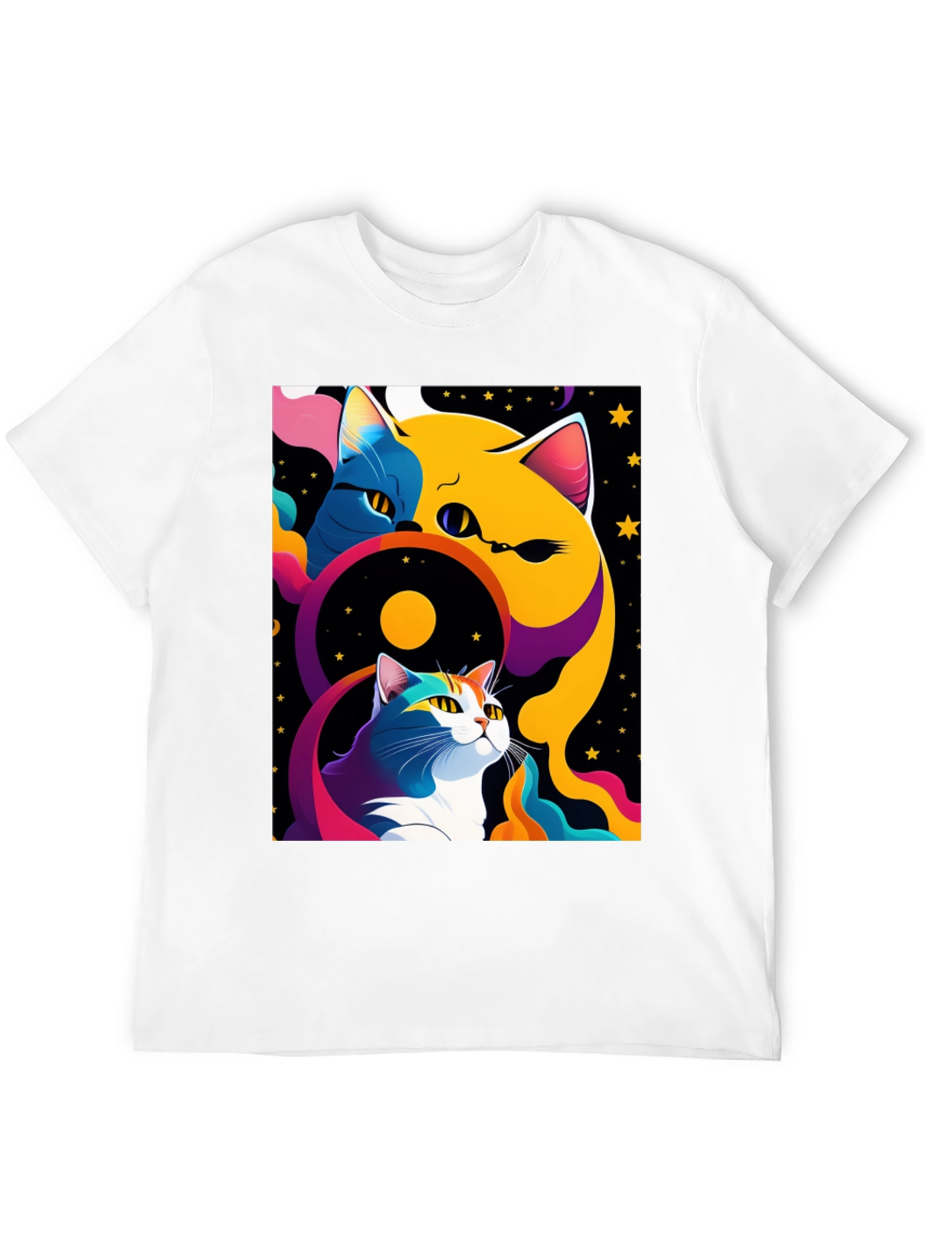 Psychedelic Cat Graphic Tee