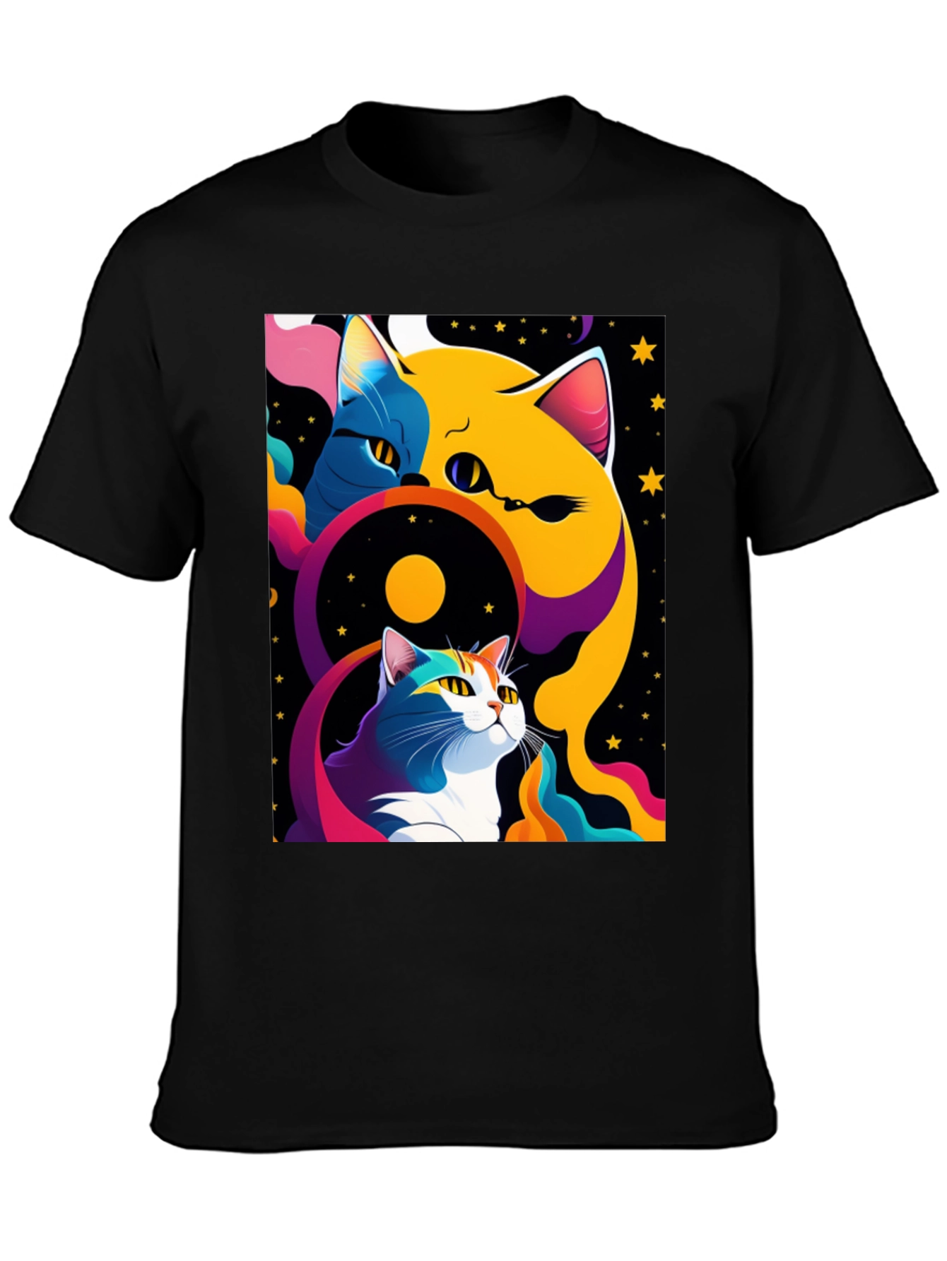 Psychedelic Cat Graphic Tee