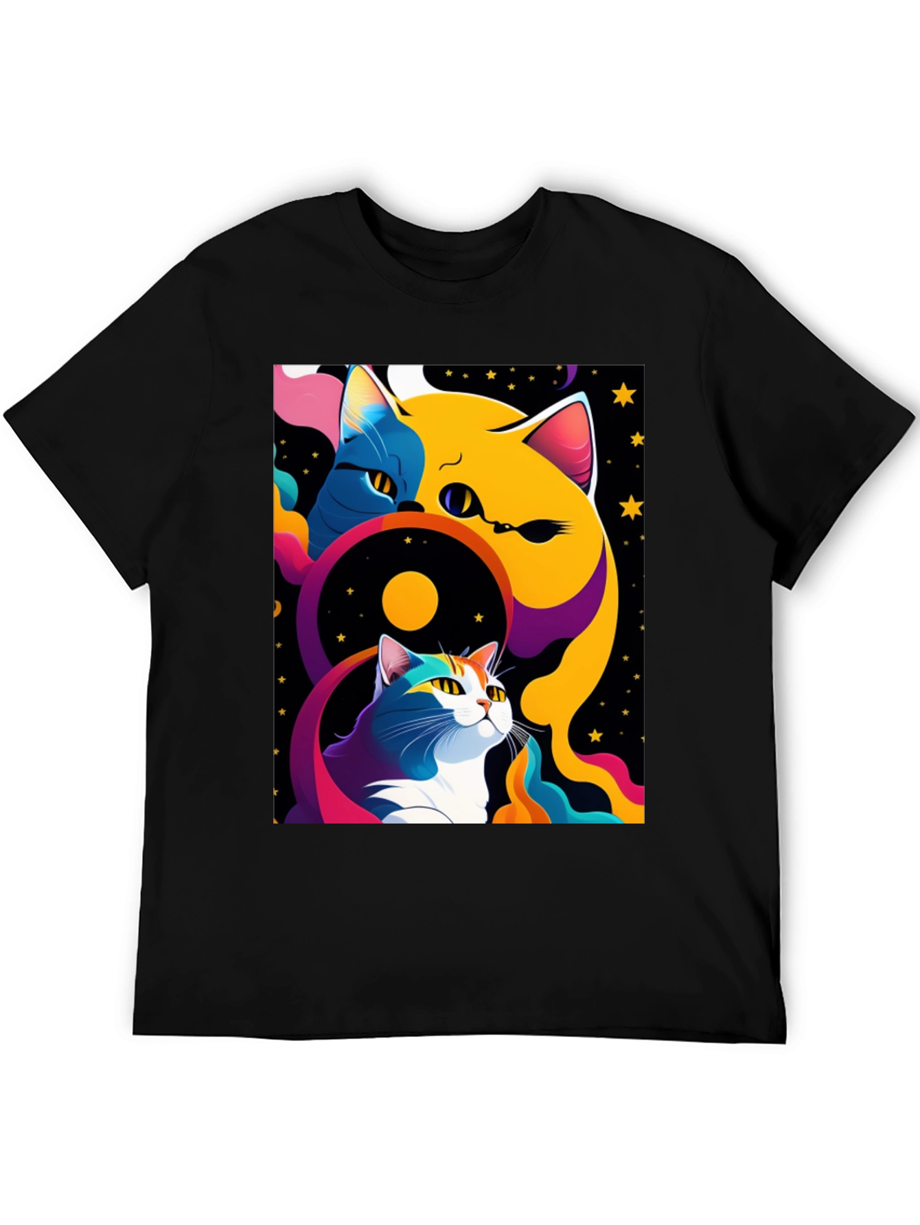 Psychedelic Cat Graphic Tee