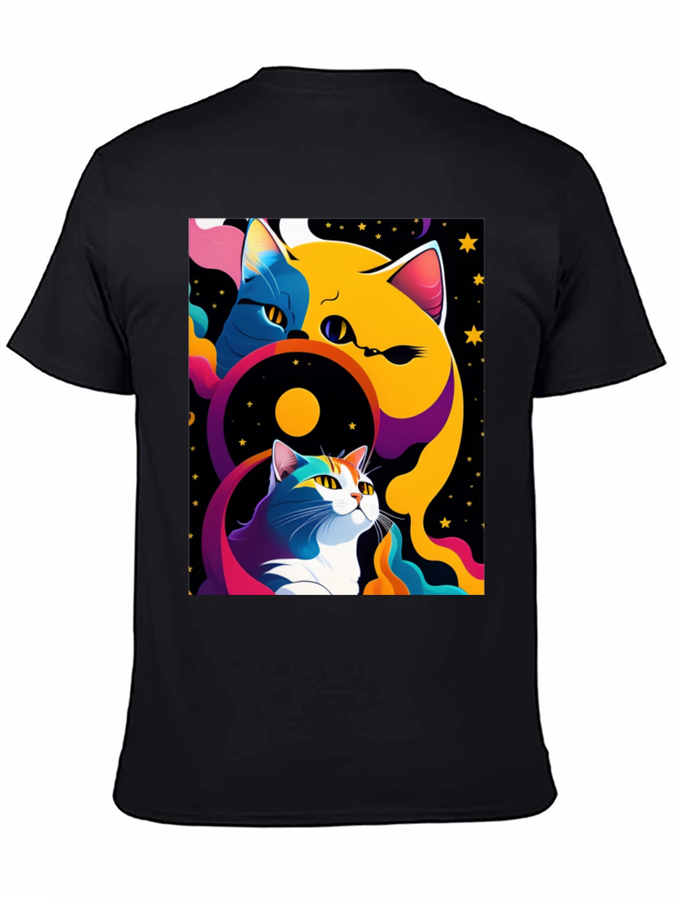Psychedelic Cat Graphic Tee