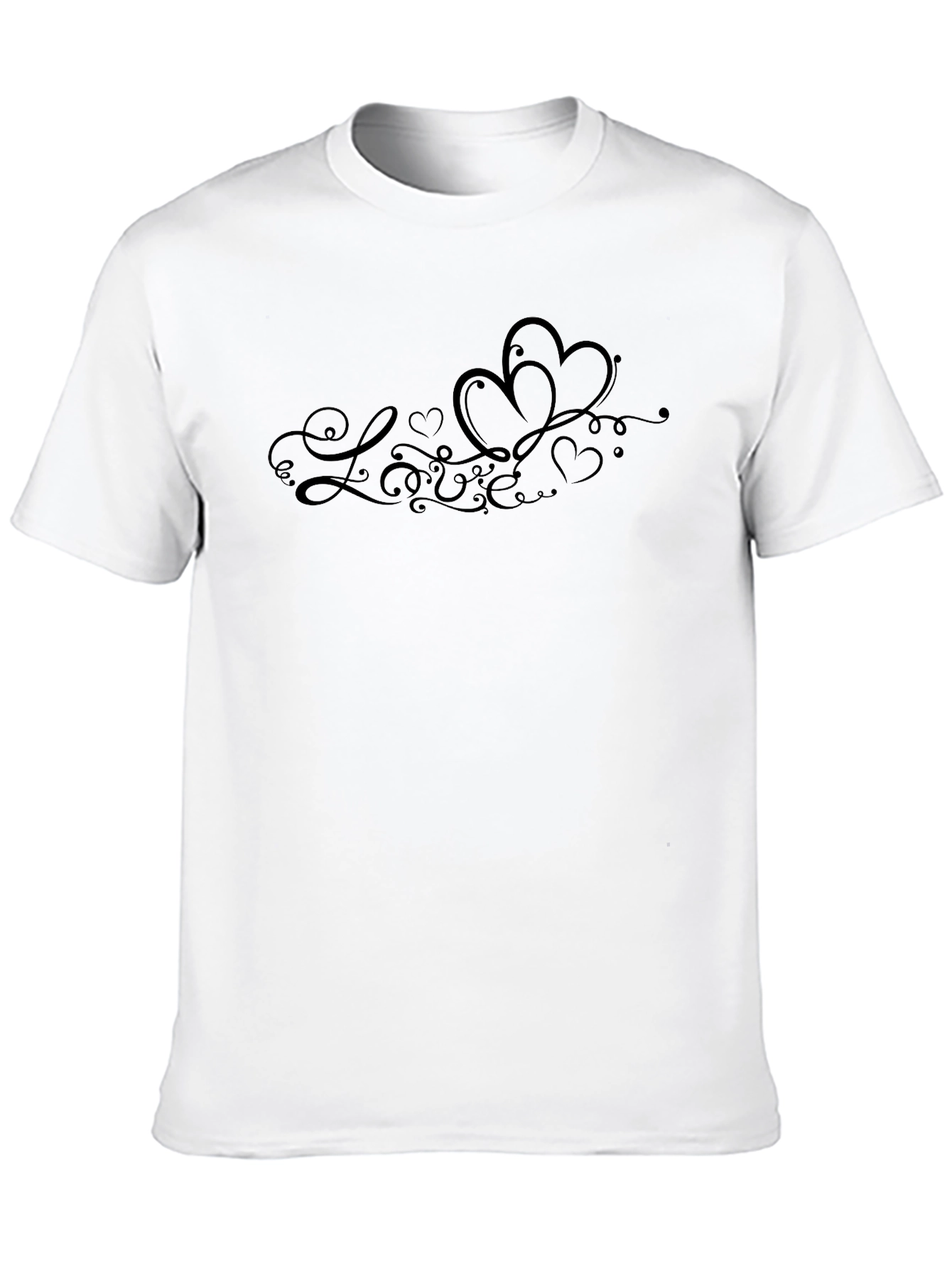 Love Heart Graphic T-Shirt - Trendy Black Tee