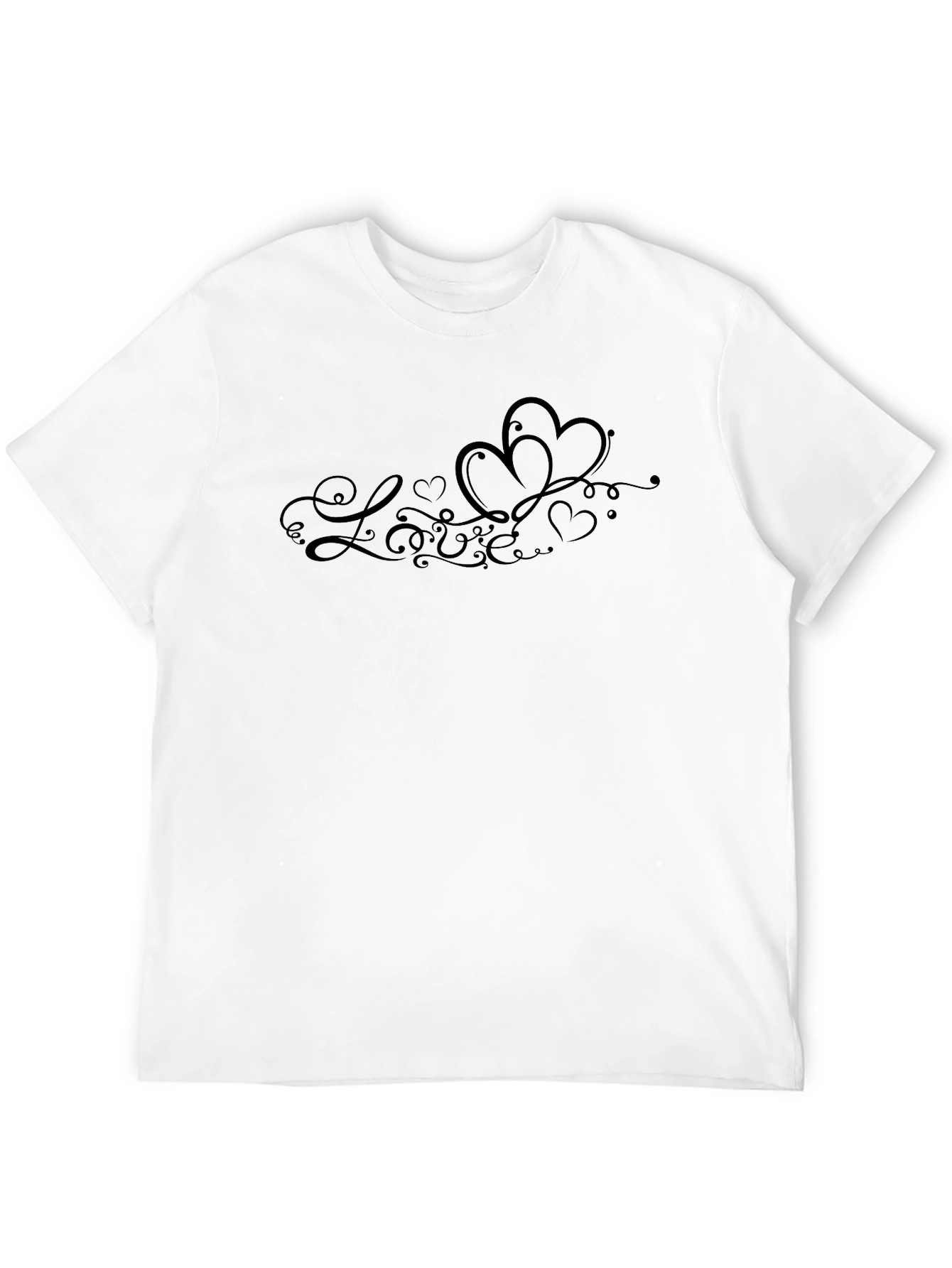 Love Heart Graphic T-Shirt - Trendy Black Tee