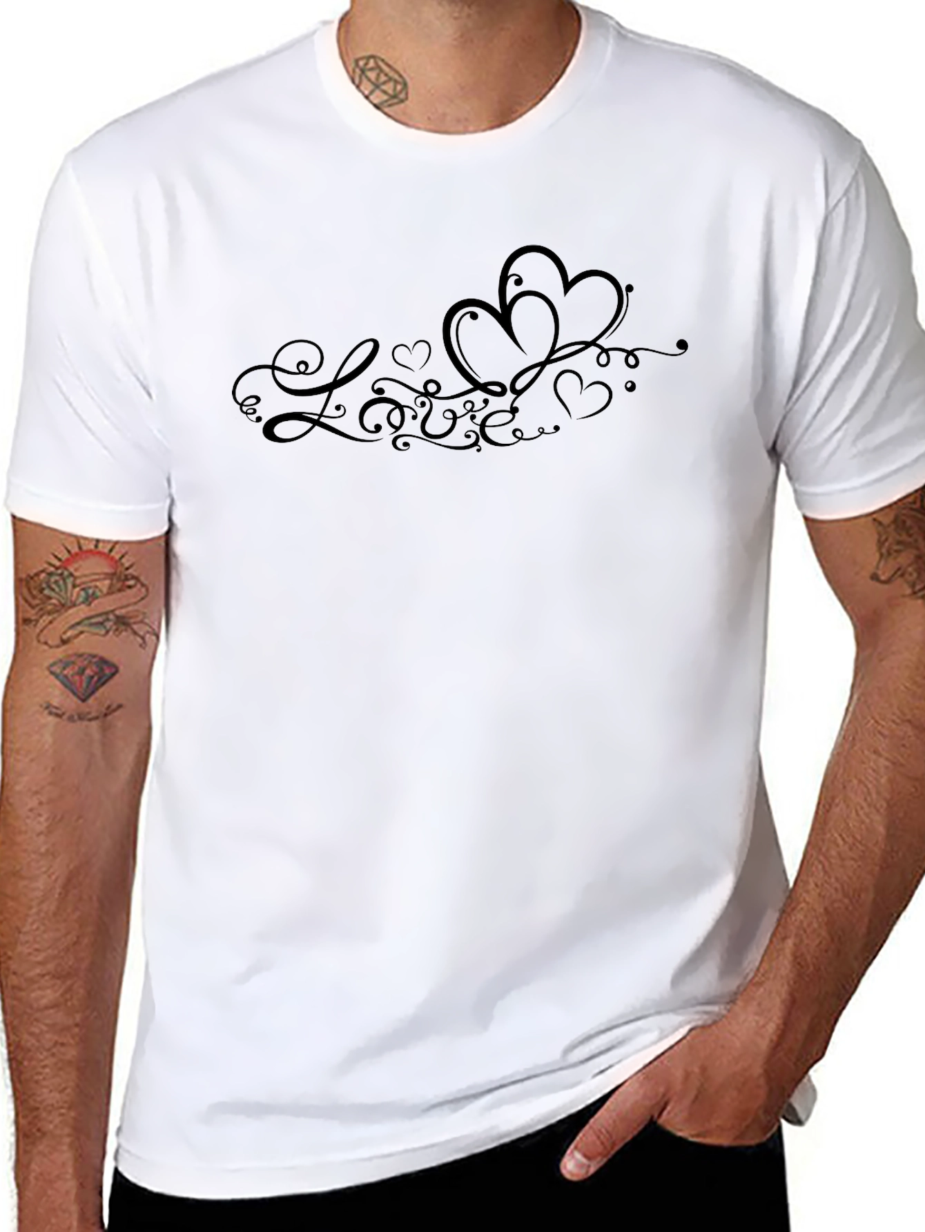 Love Heart Graphic T-Shirt - Trendy Black Tee