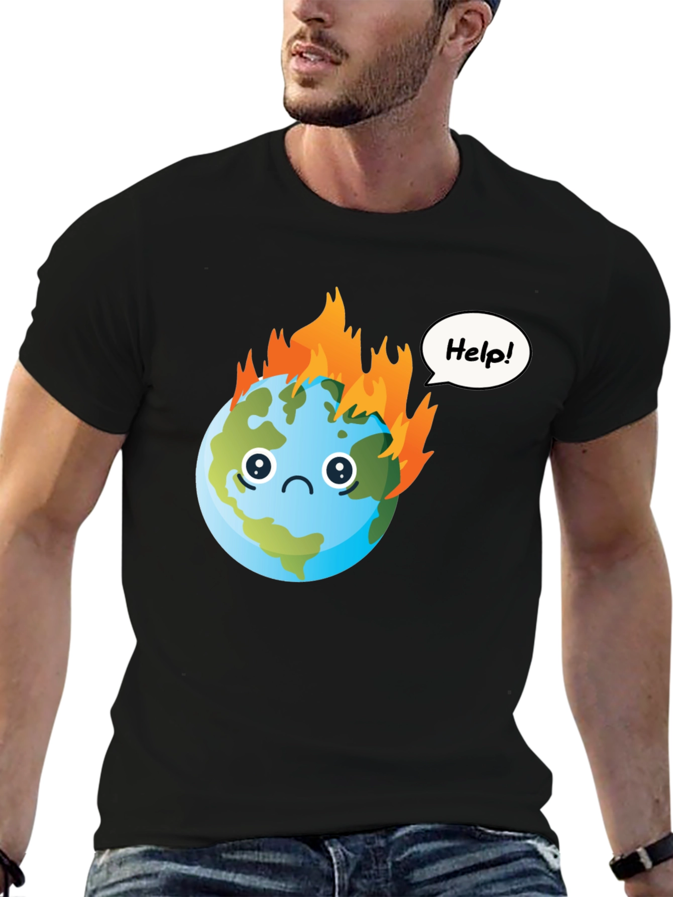 Distressed Earth Graphic T-Shirt