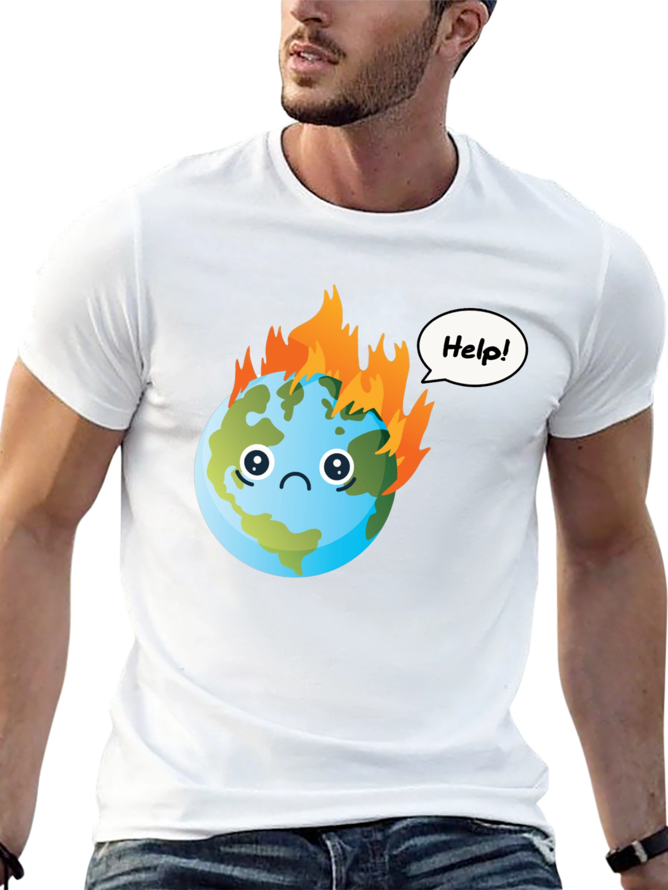 Distressed Earth Graphic T-Shirt