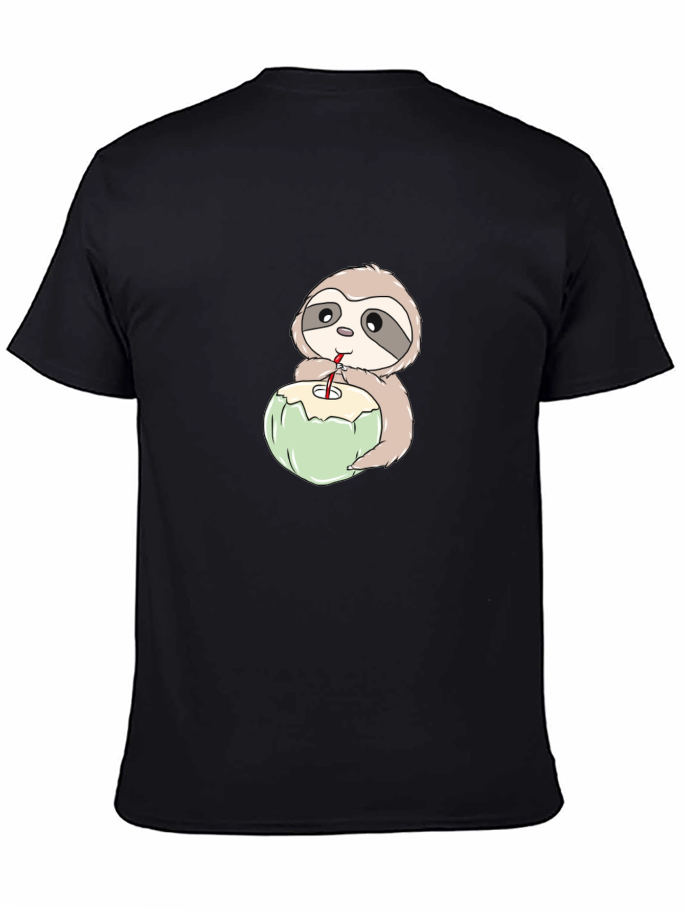 Sloth Drinking Coconut T-Shirt - Casual Comfort