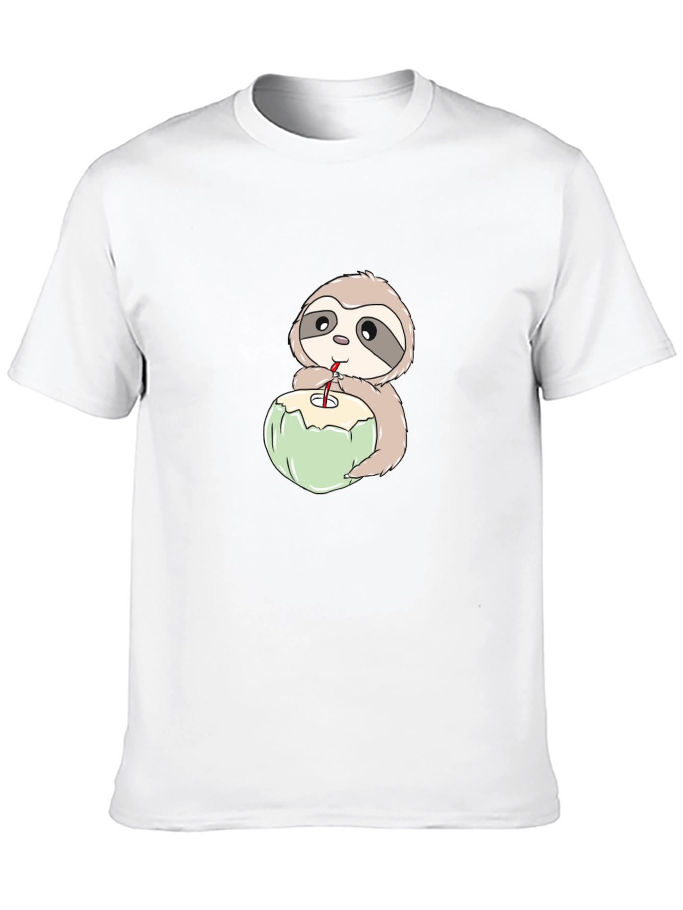 Sloth Drinking Coconut T-Shirt - Casual Comfort