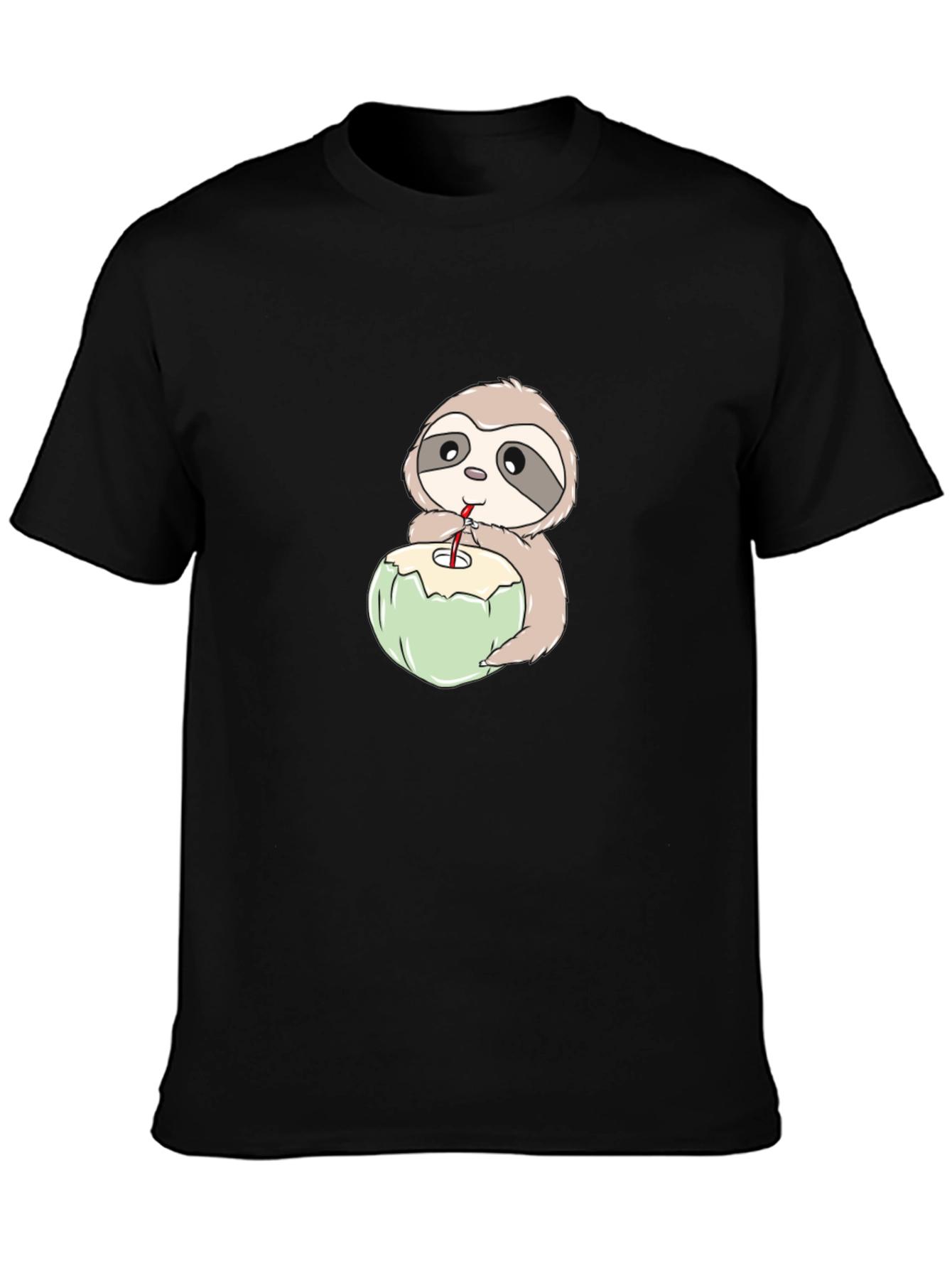 Sloth Drinking Coconut T-Shirt - Casual Comfort