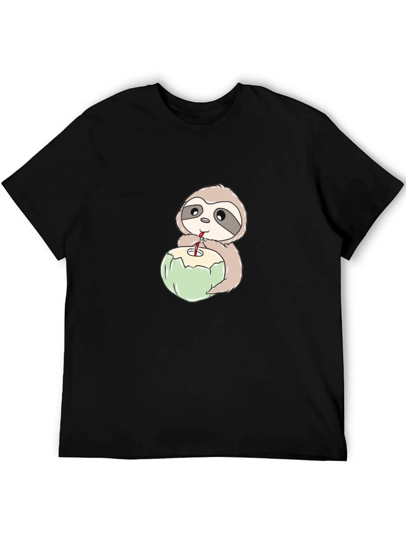 Sloth Drinking Coconut T-Shirt - Casual Comfort