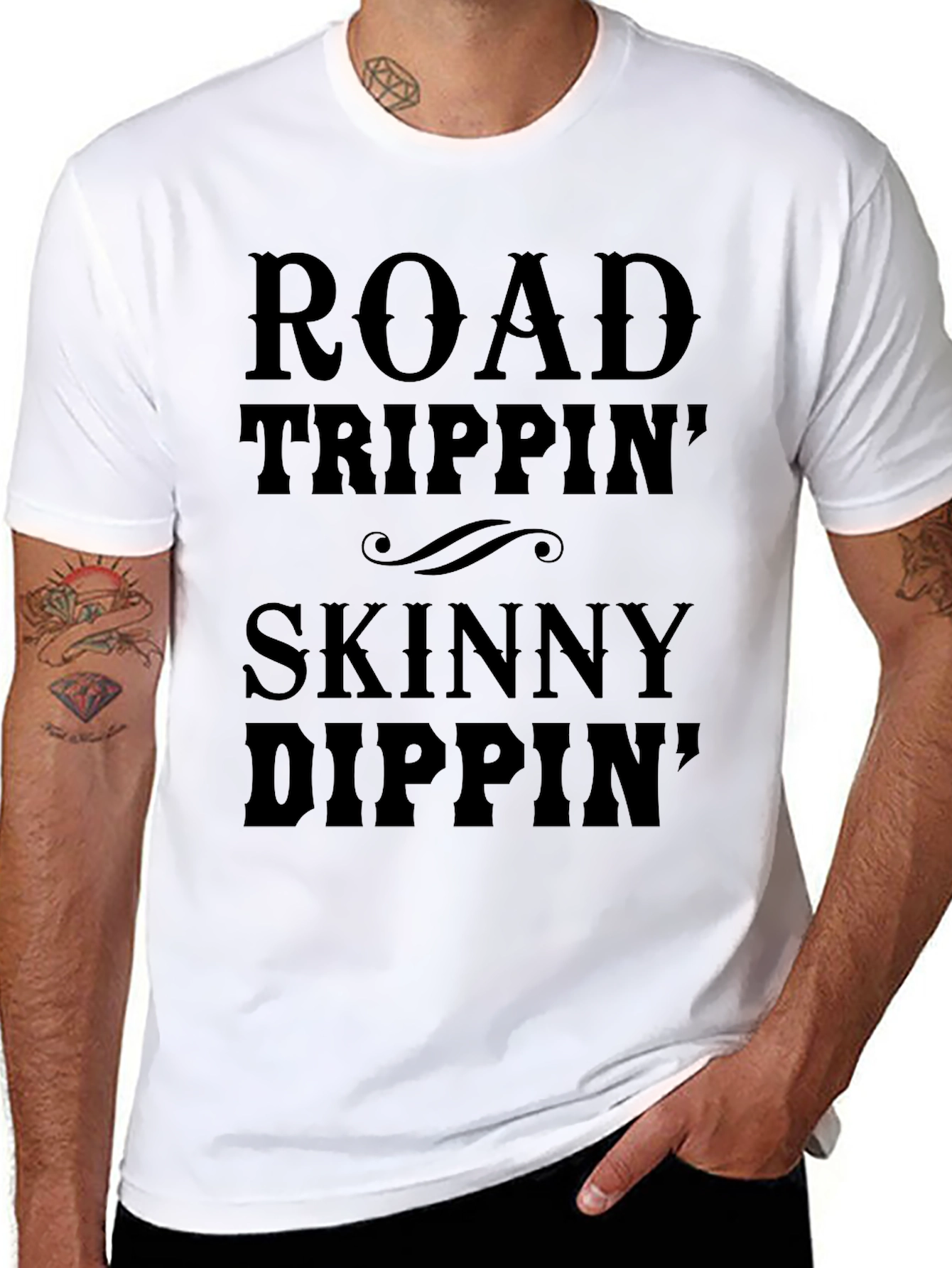 Road Trippin Skinny Dippin Black T-Shirt
