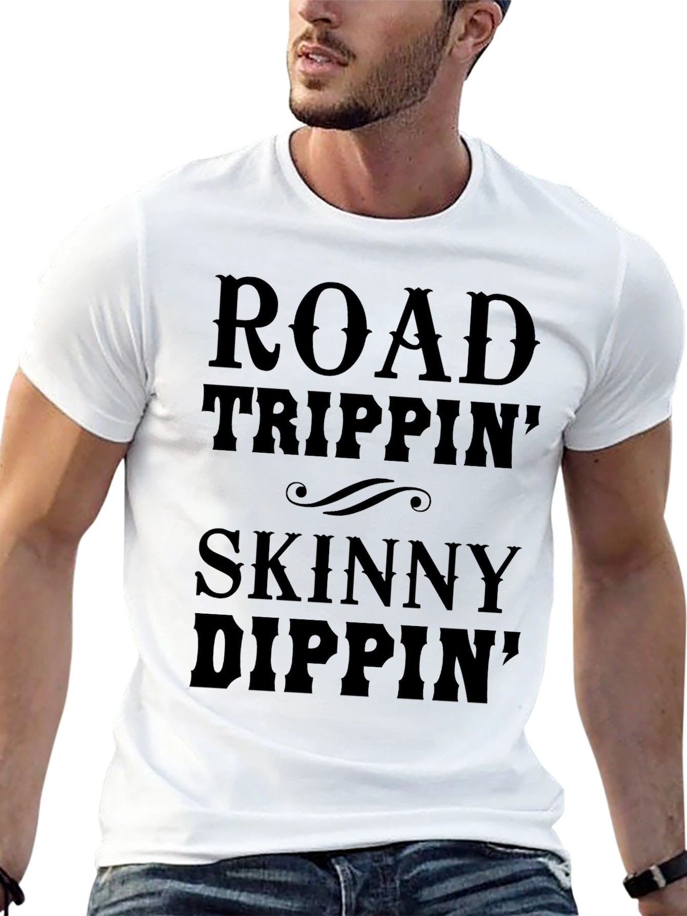 Road Trippin Skinny Dippin Black T-Shirt