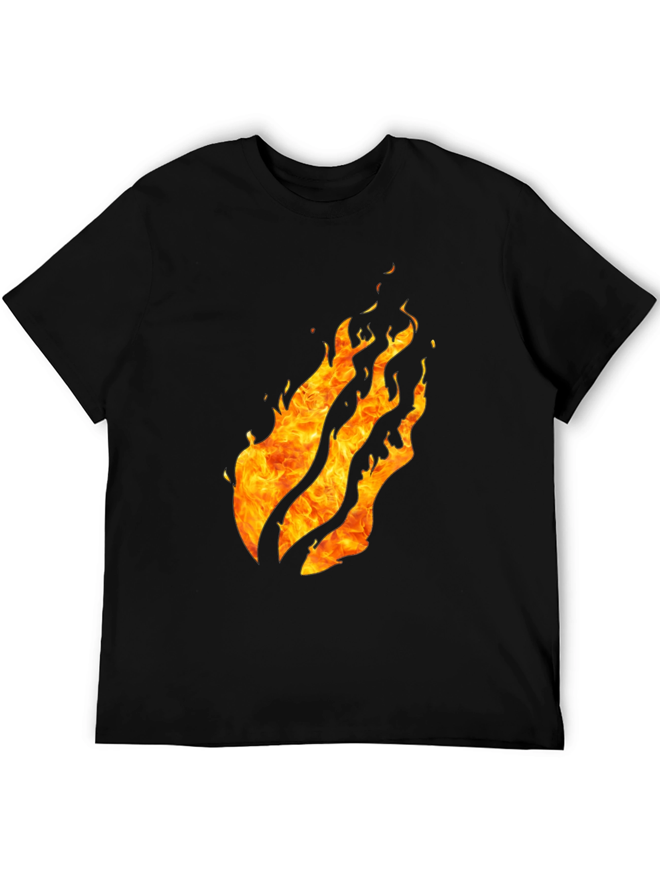 Fiery Flames Graphic Black T-Shirt - Bold Design