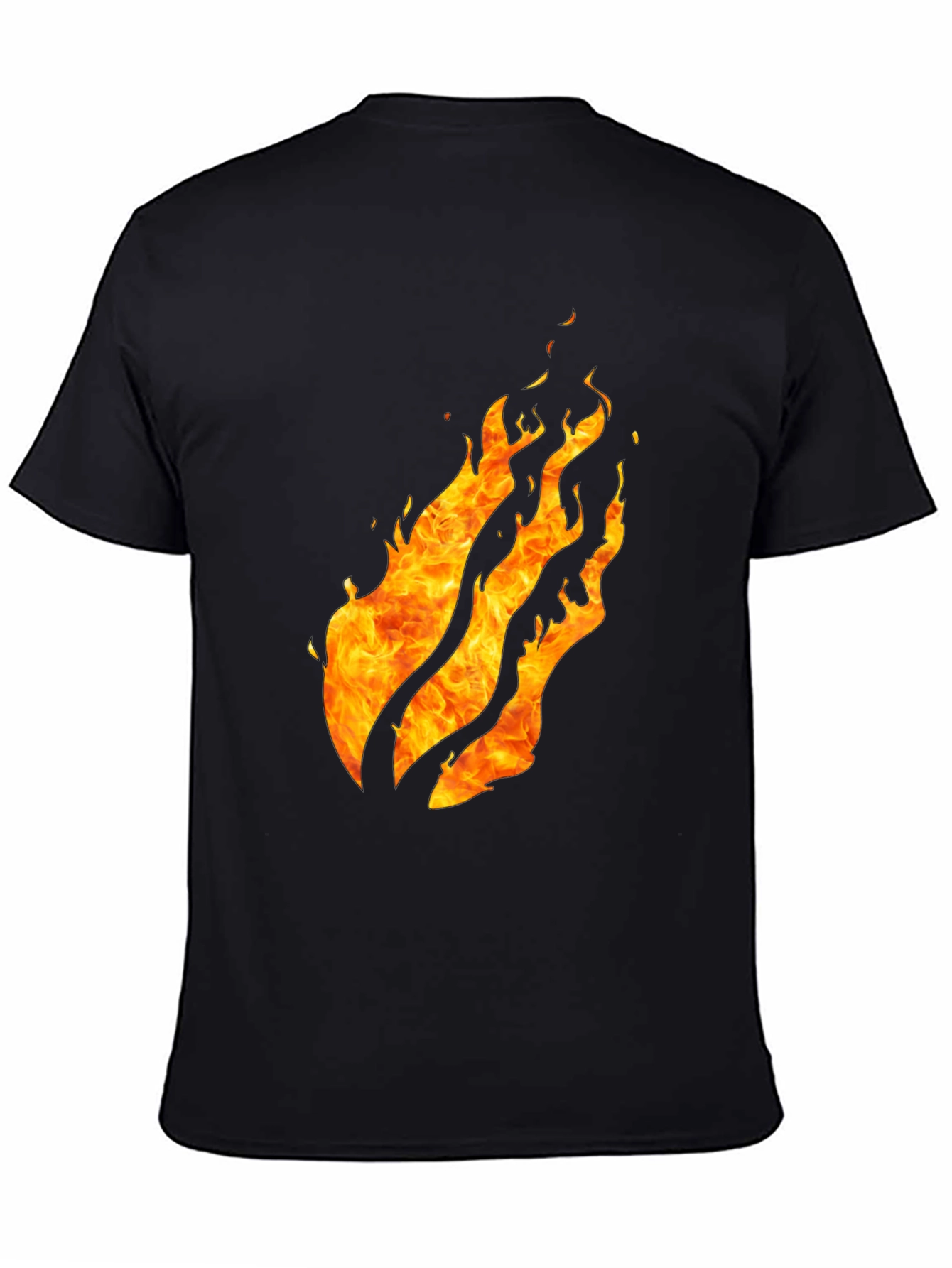 Fiery Flames Graphic Black T-Shirt - Bold Design