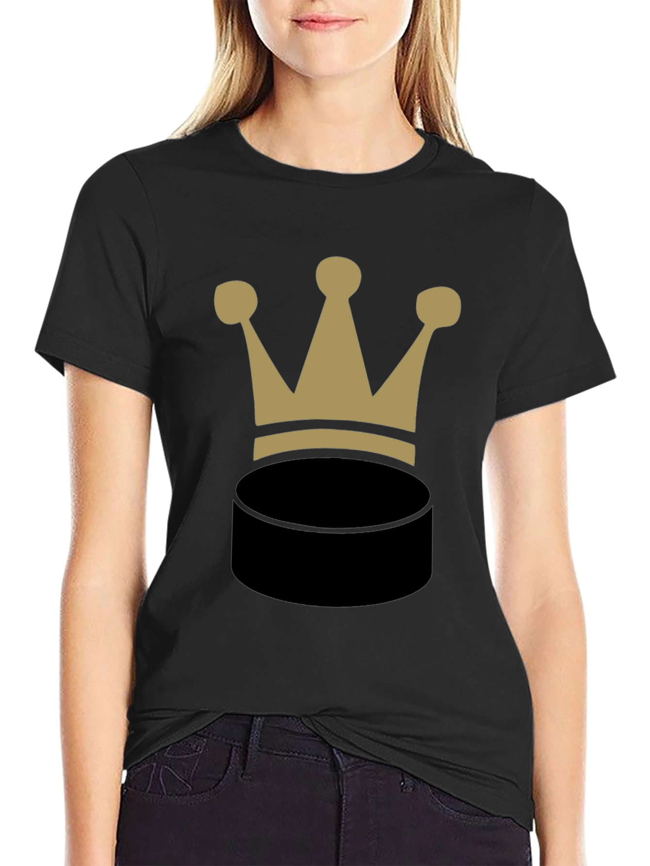 Crown Puck Graphic T-Shirt - Black