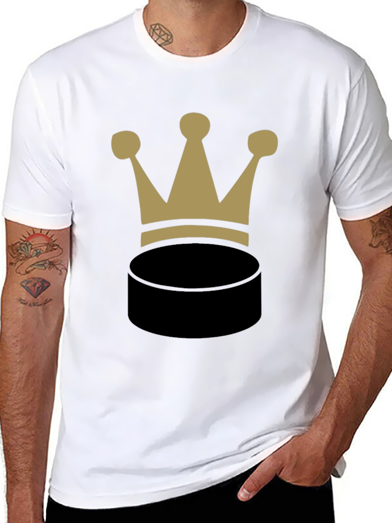 Crown Puck Graphic T-Shirt - Black