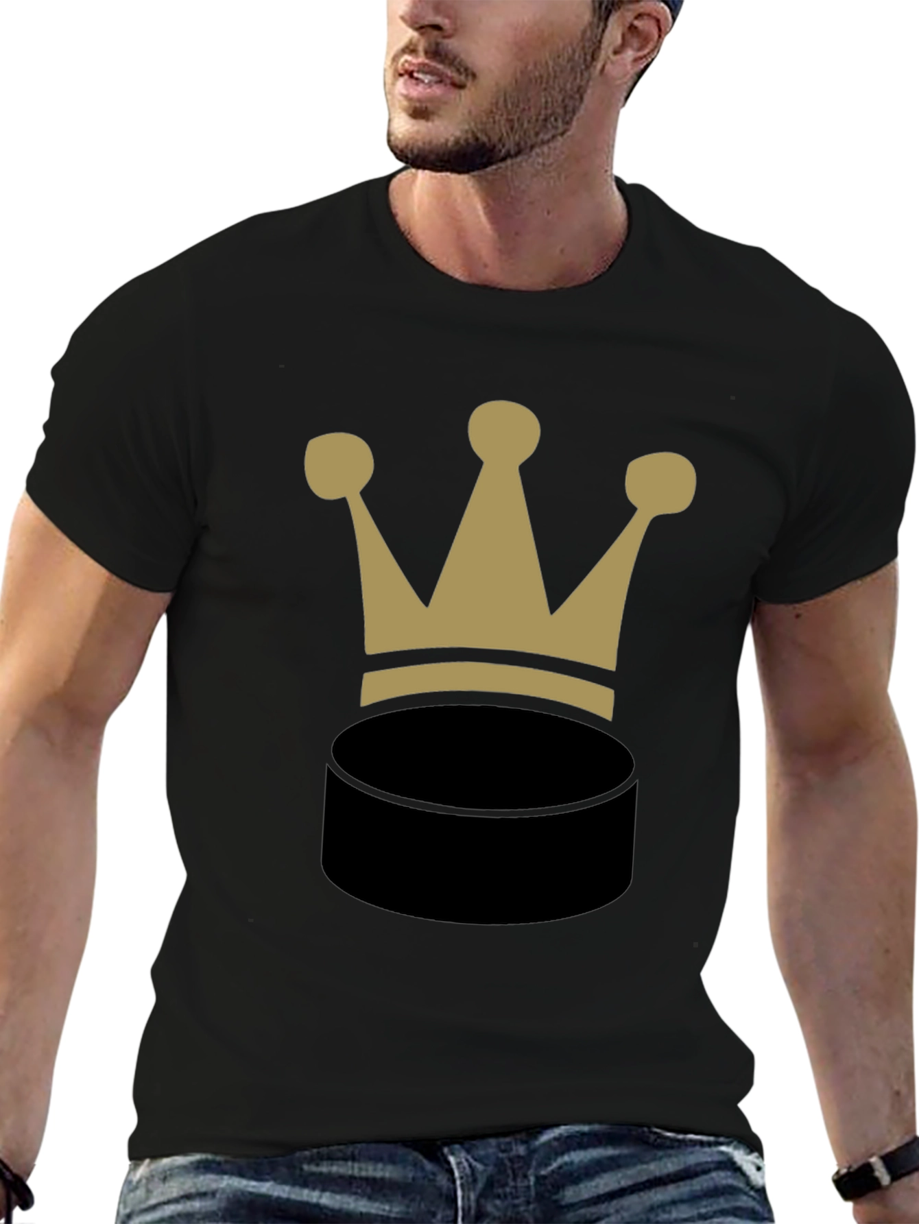 Crown Puck Graphic T-Shirt - Black