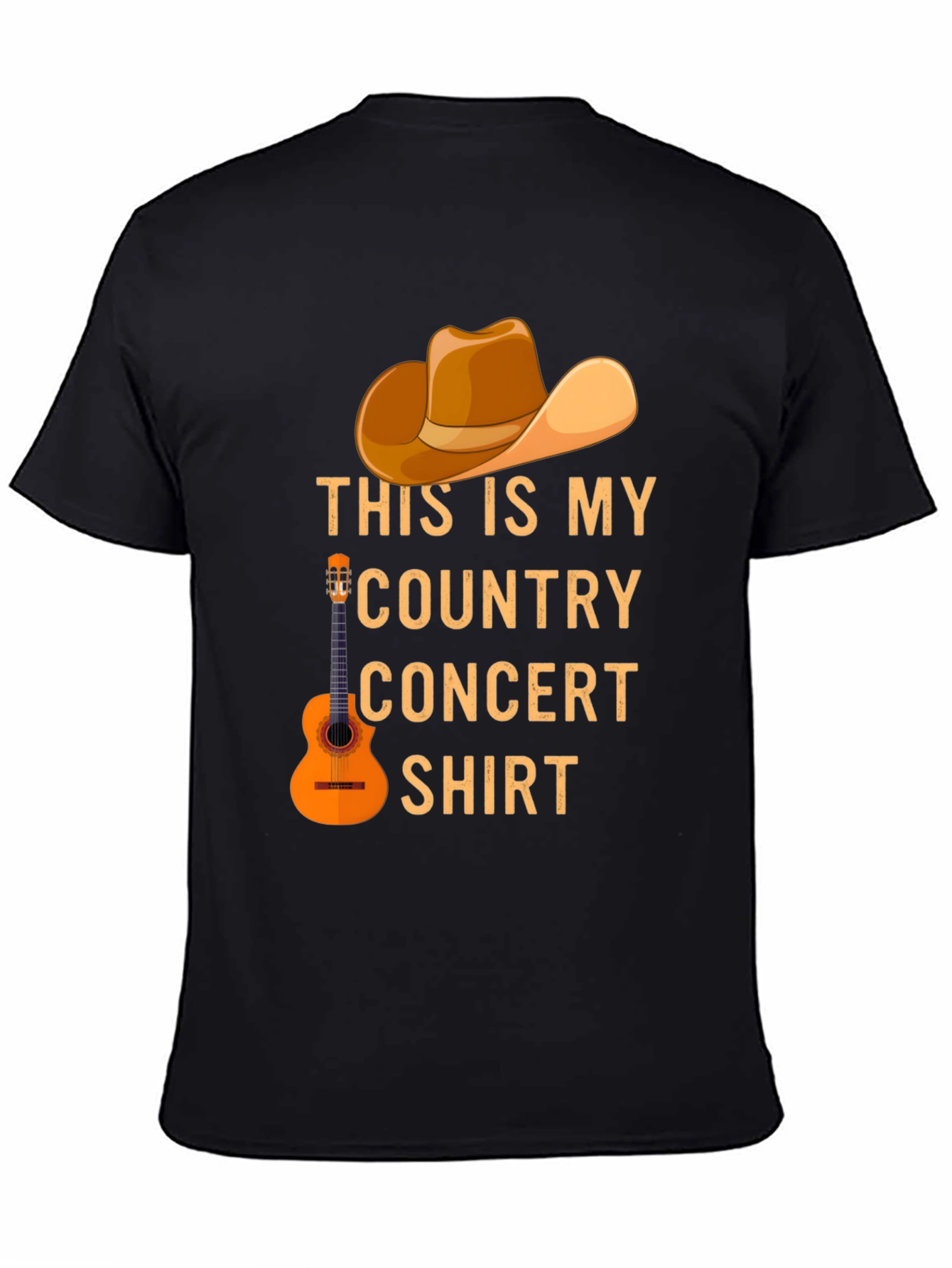 Country Concert T-Shirt - Cowboy Hat & Guitar Design